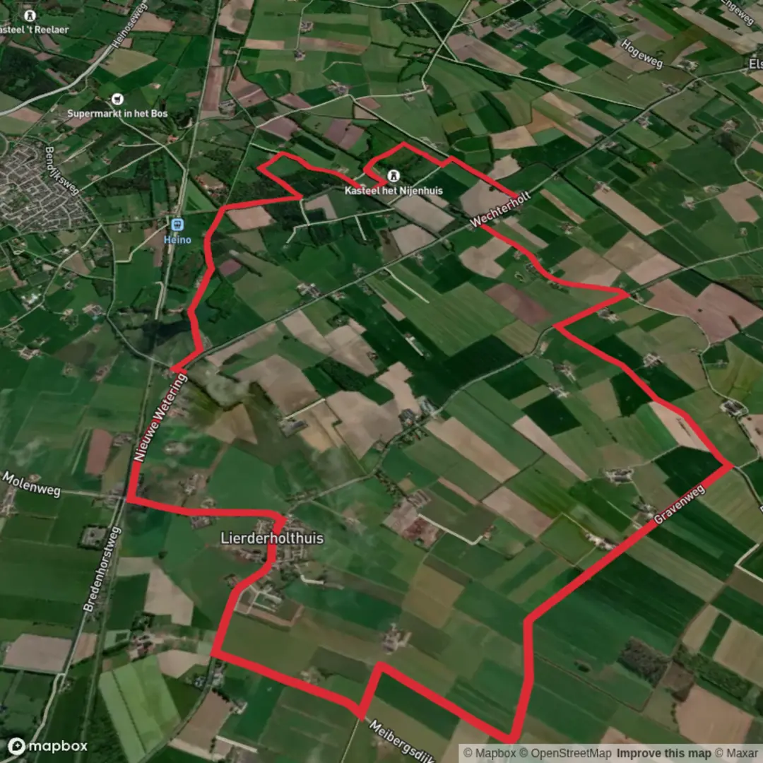 An image depicting the trail Graven Weg and Sallandpad Loop and its surrounding area.
