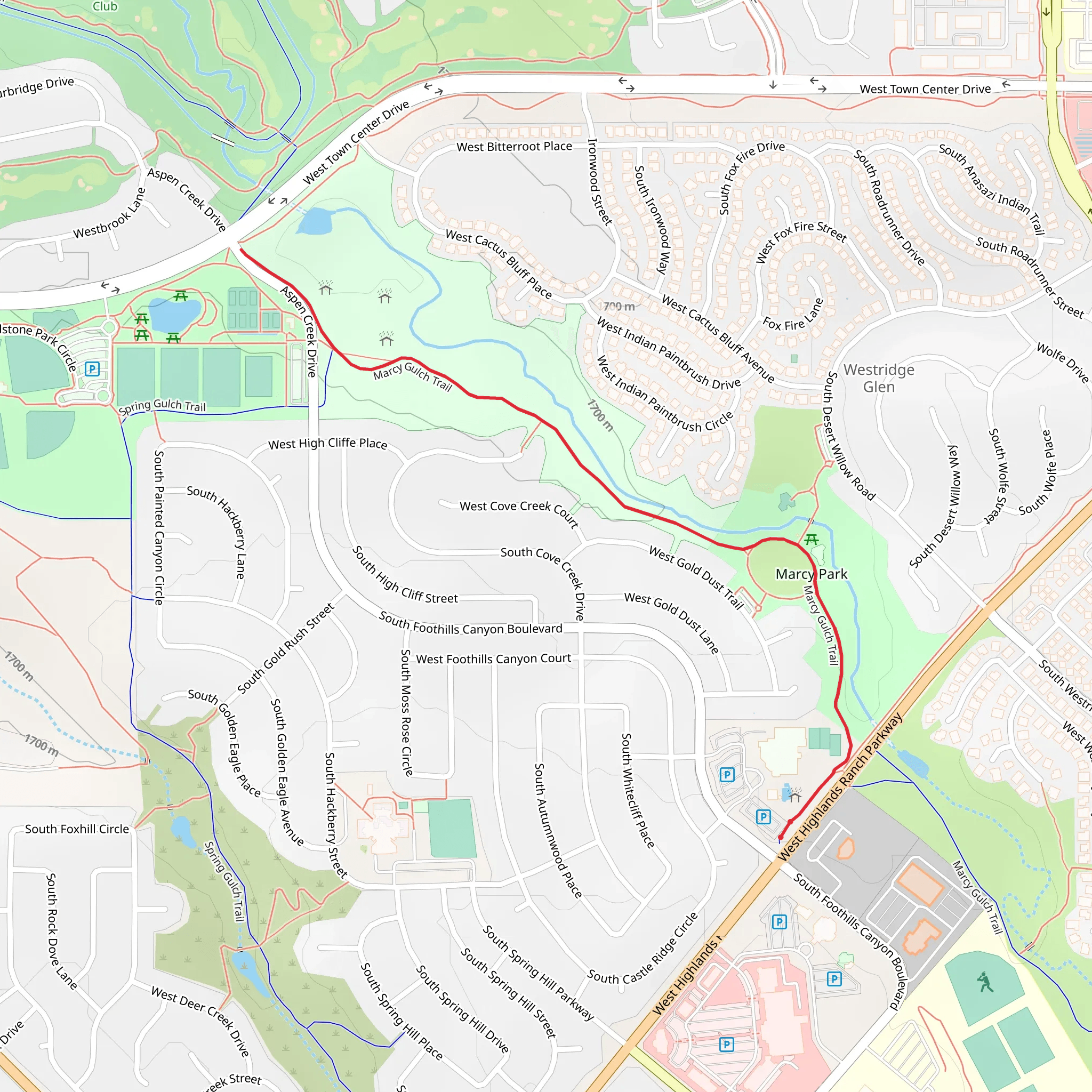 Marcy Gulch Trail mobile static map