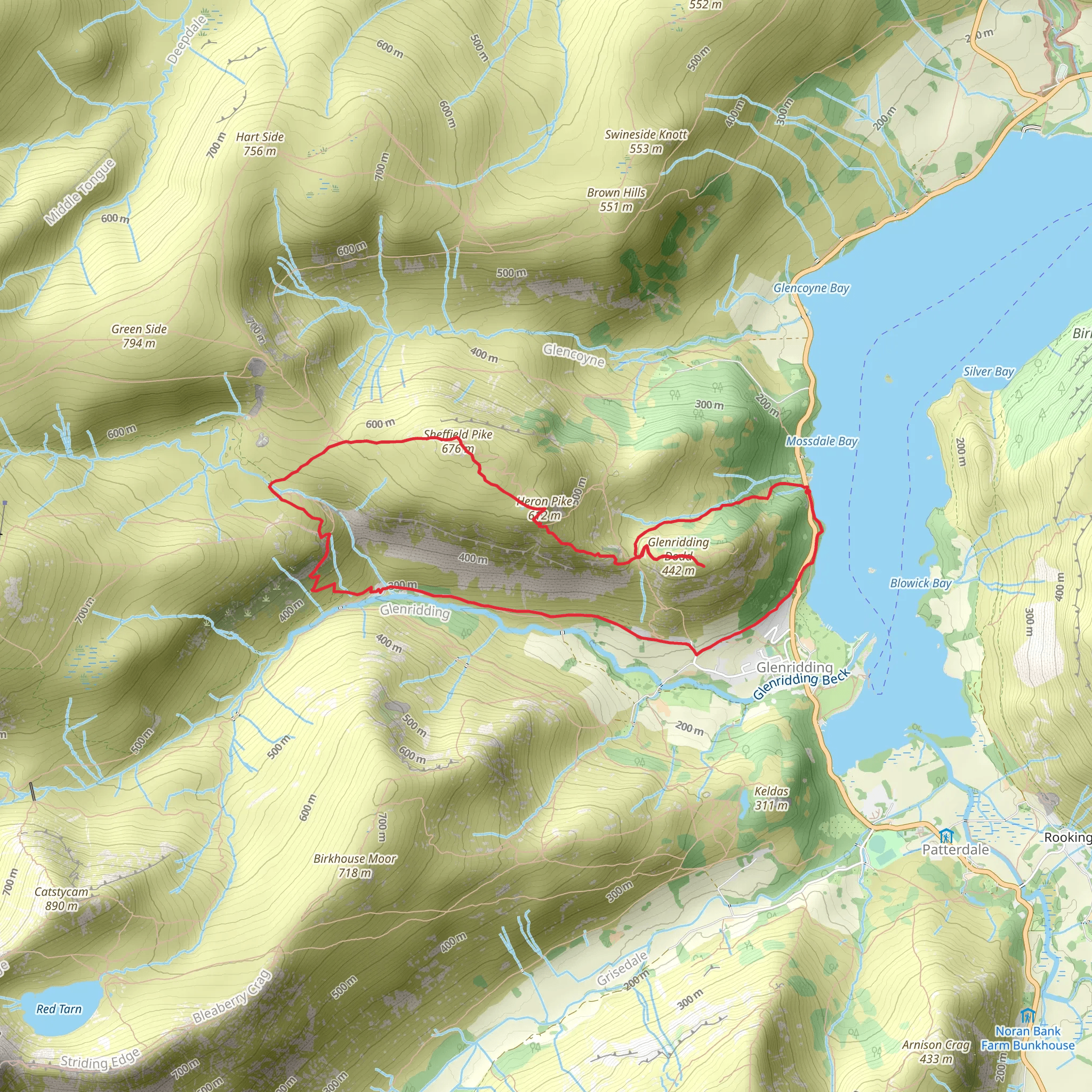 Glenridding Dodd, Heron Pike and Sheffield Pike Loop mobile static map