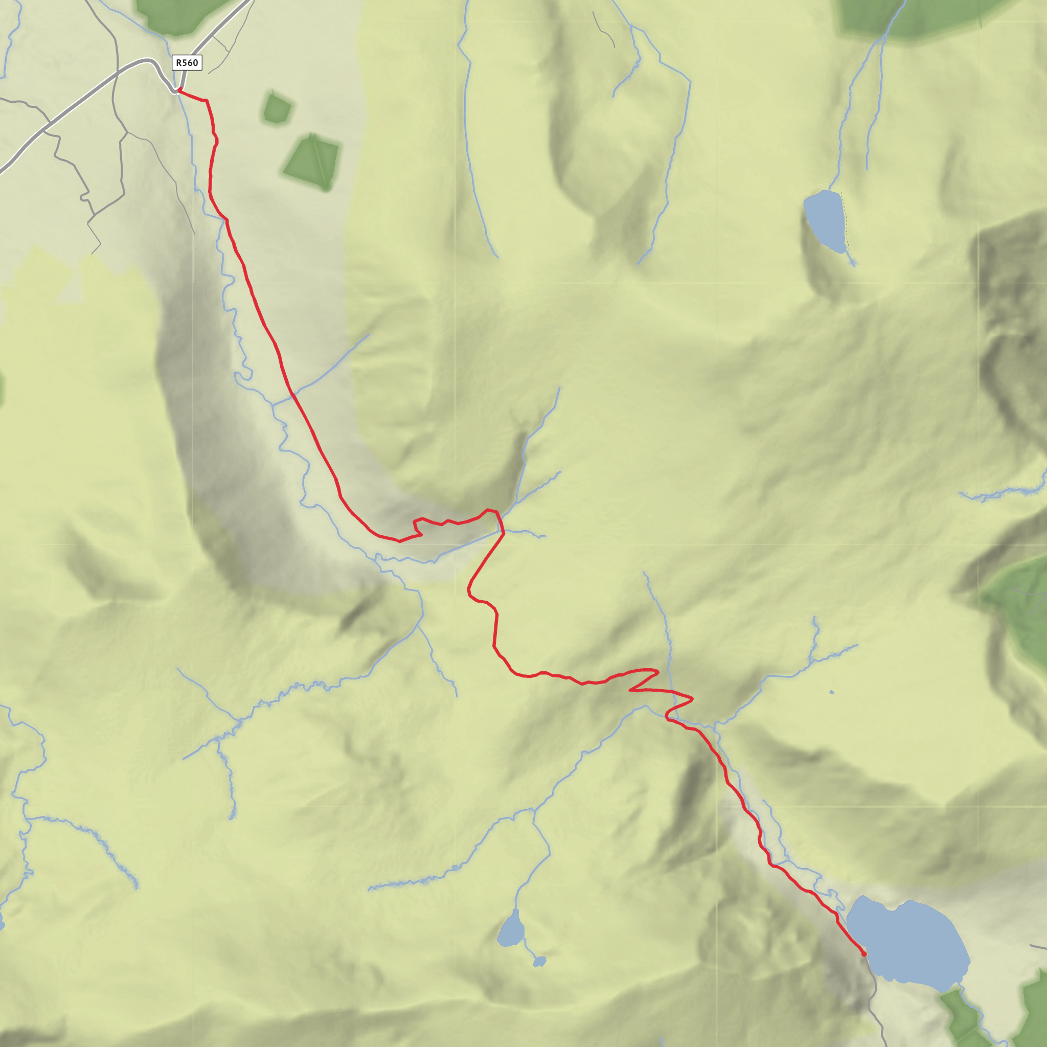 Annascaul Lake to Glenahoo mobile static map
