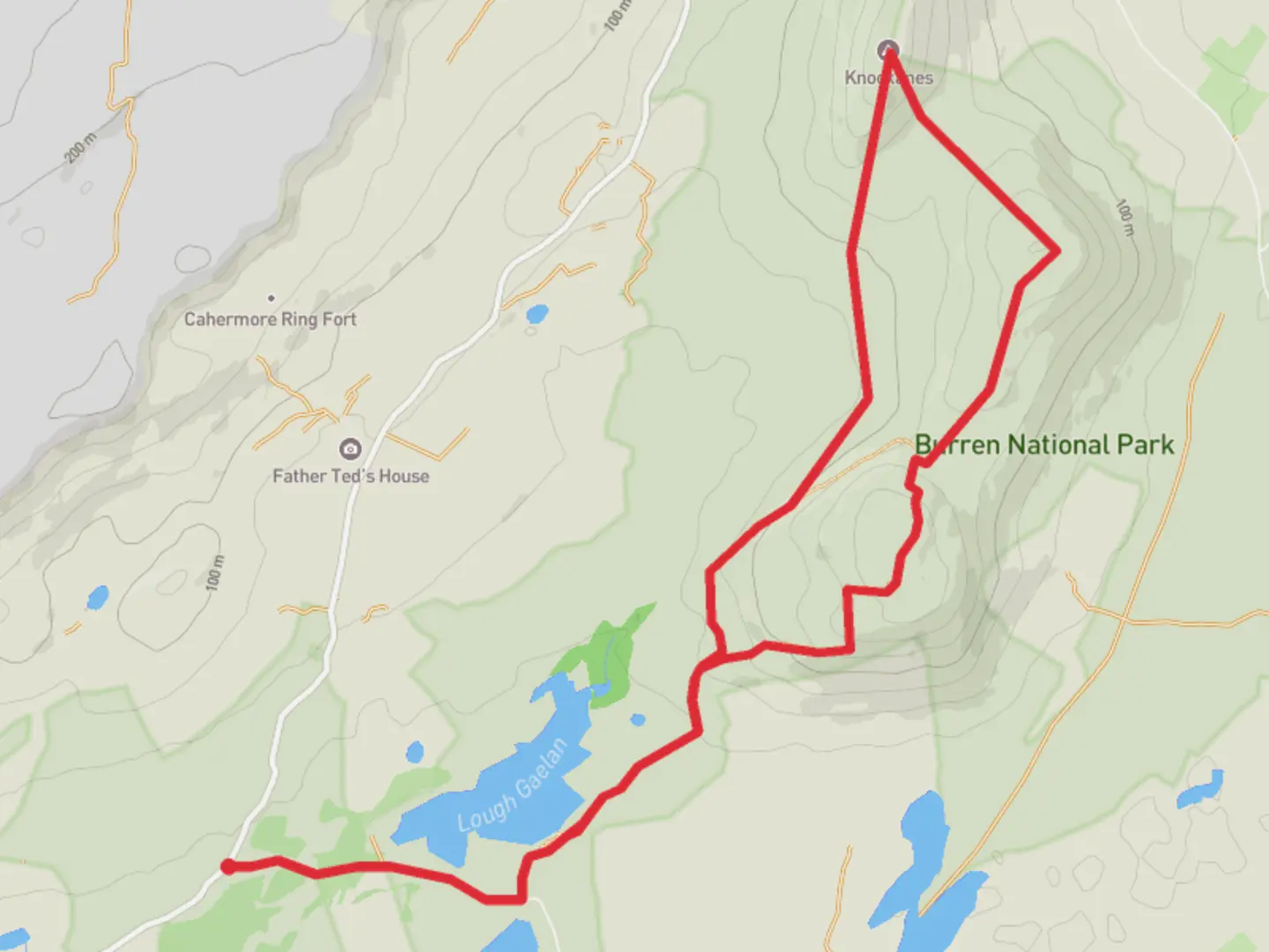 An image depicting the trail Mullaghmore_Slieve_Rua_Knockanes_1 and its surrounding area.