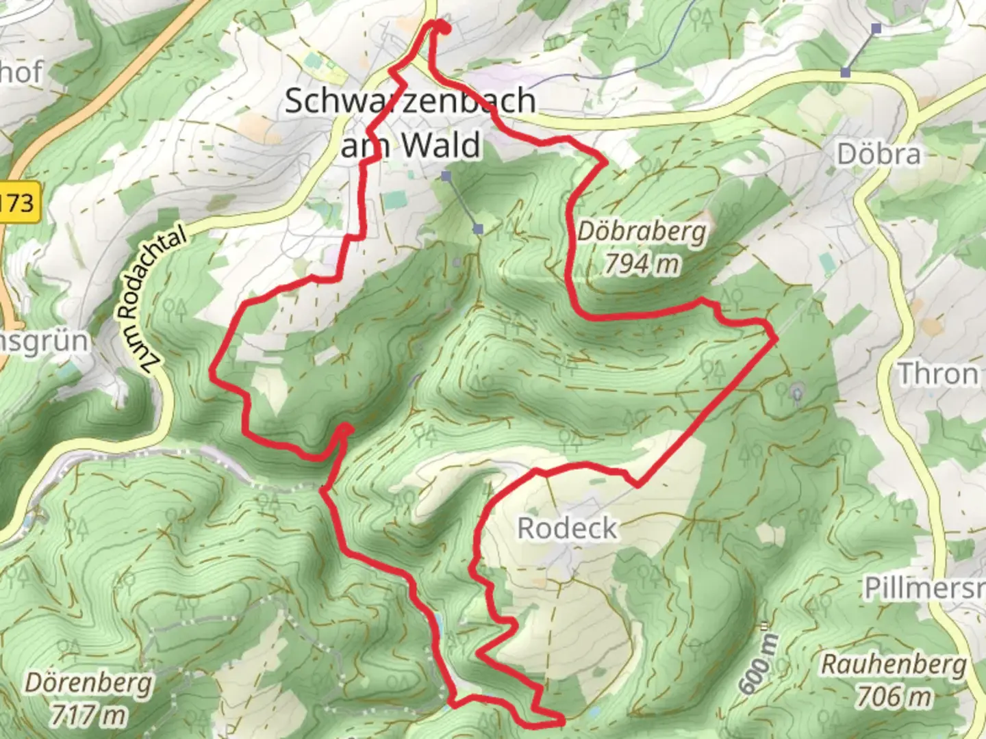 An image depicting the trail Frankenweg Teil and Wasserscheidenweg Loop and its surrounding area.