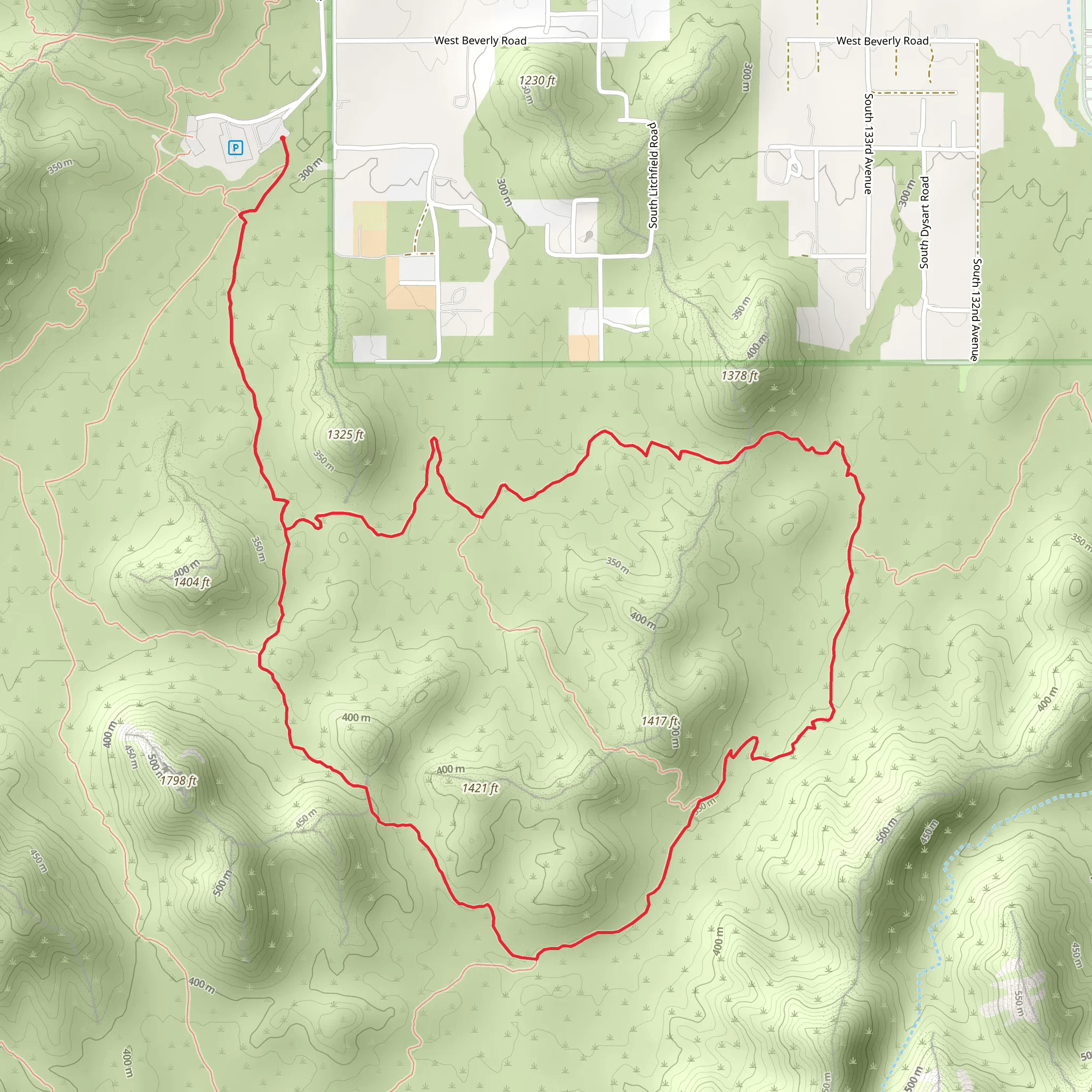 Gadsden and Butterfield Loop Trail mobile static map