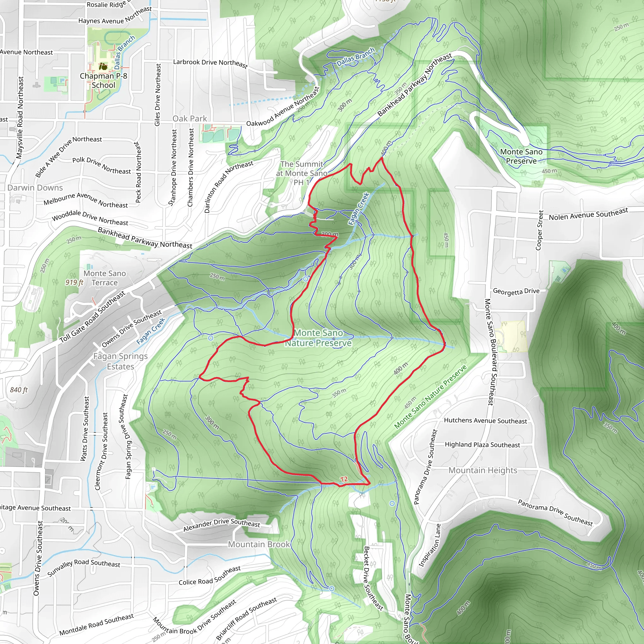 Alms House and High Loop Trail mobile static map