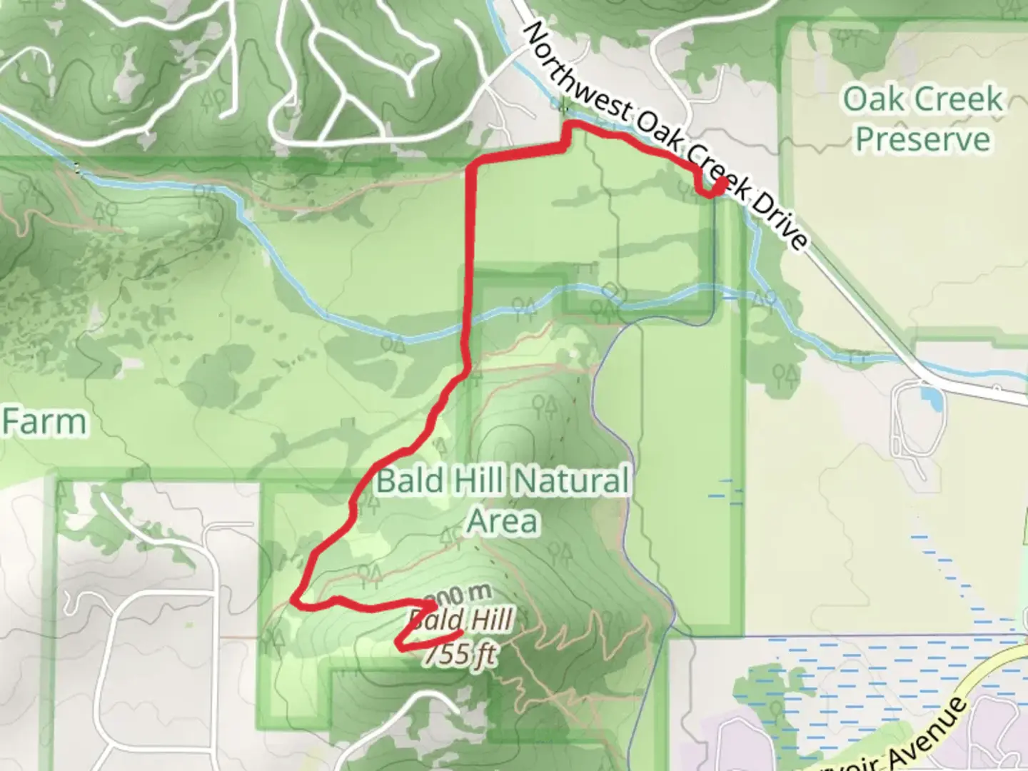 An image depicting the trail Bald Hill - Mulkey Ridge - County Connector and West Summit Trail and its surrounding area.