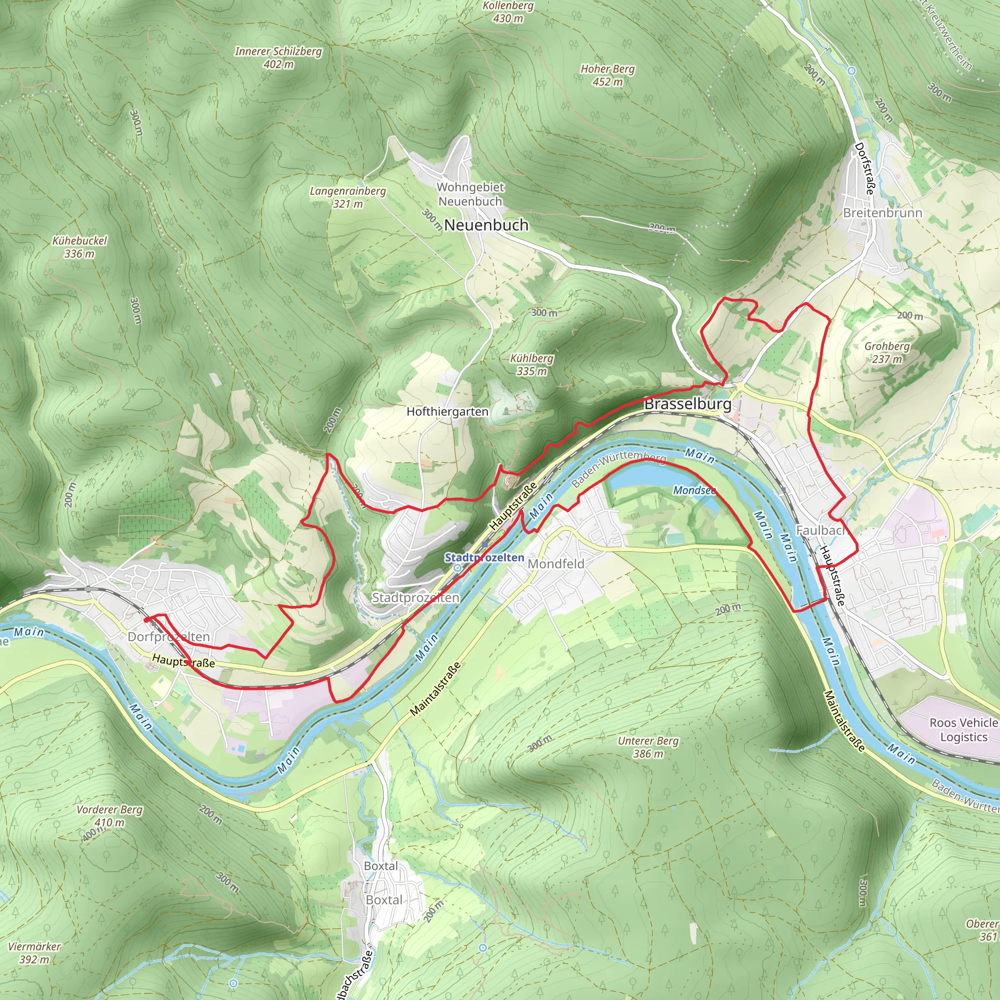 Dorfprozelten and Faulbach Loop via Main mobile static map