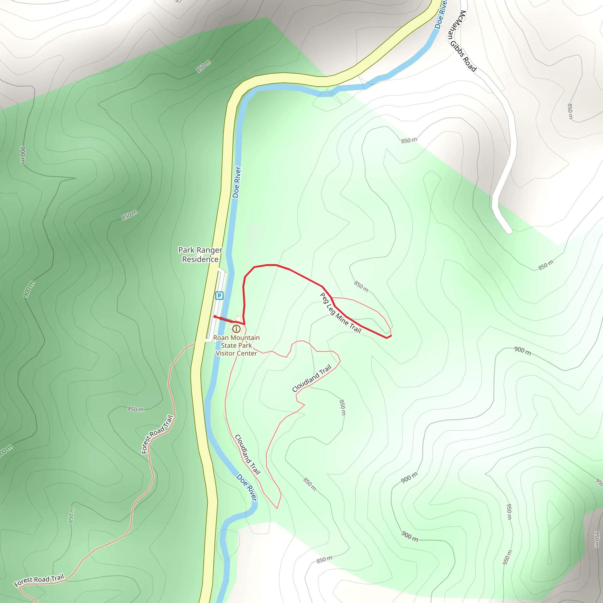 Peg Leg Mine Trail mobile static map