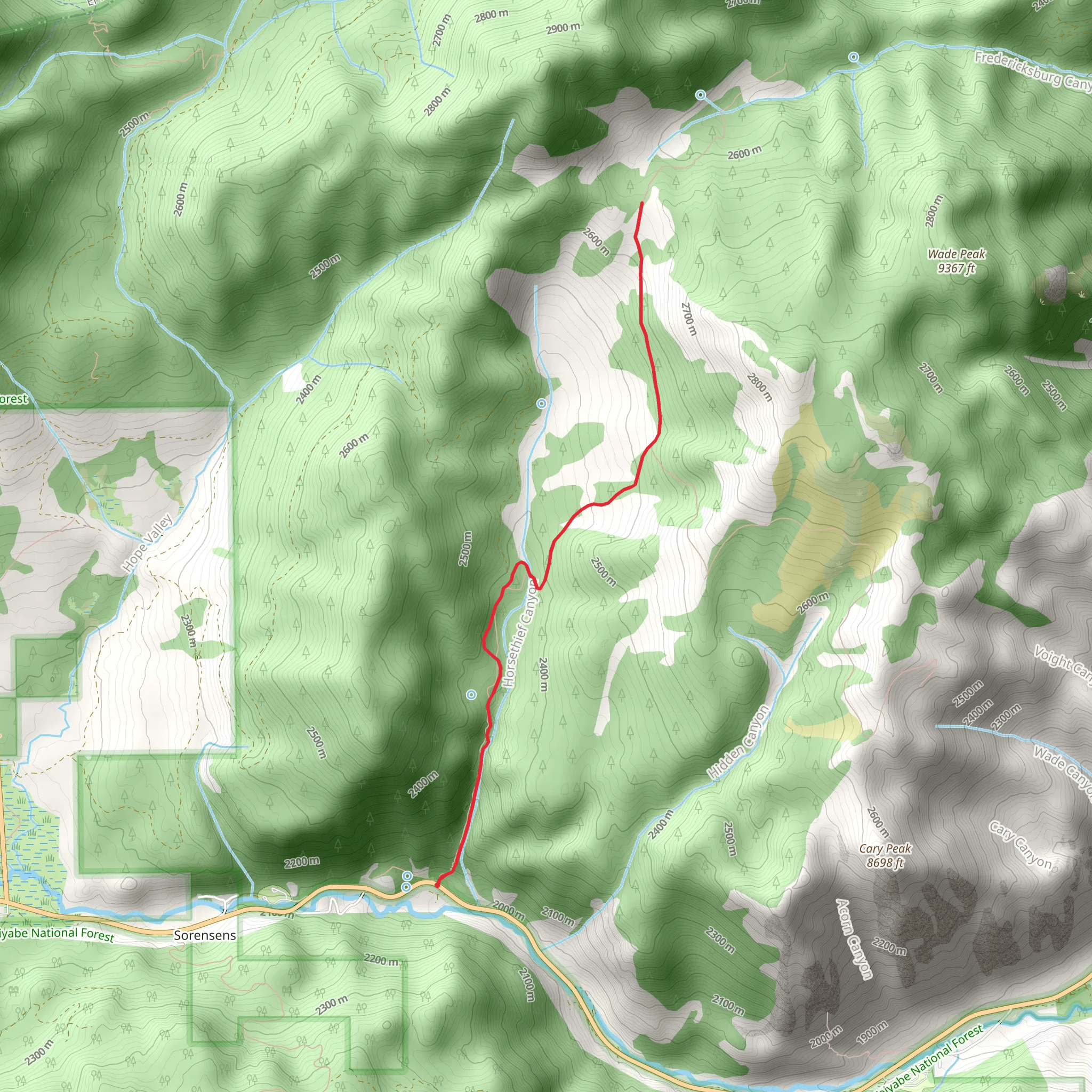 Horsethief Canyon Trail mobile static map