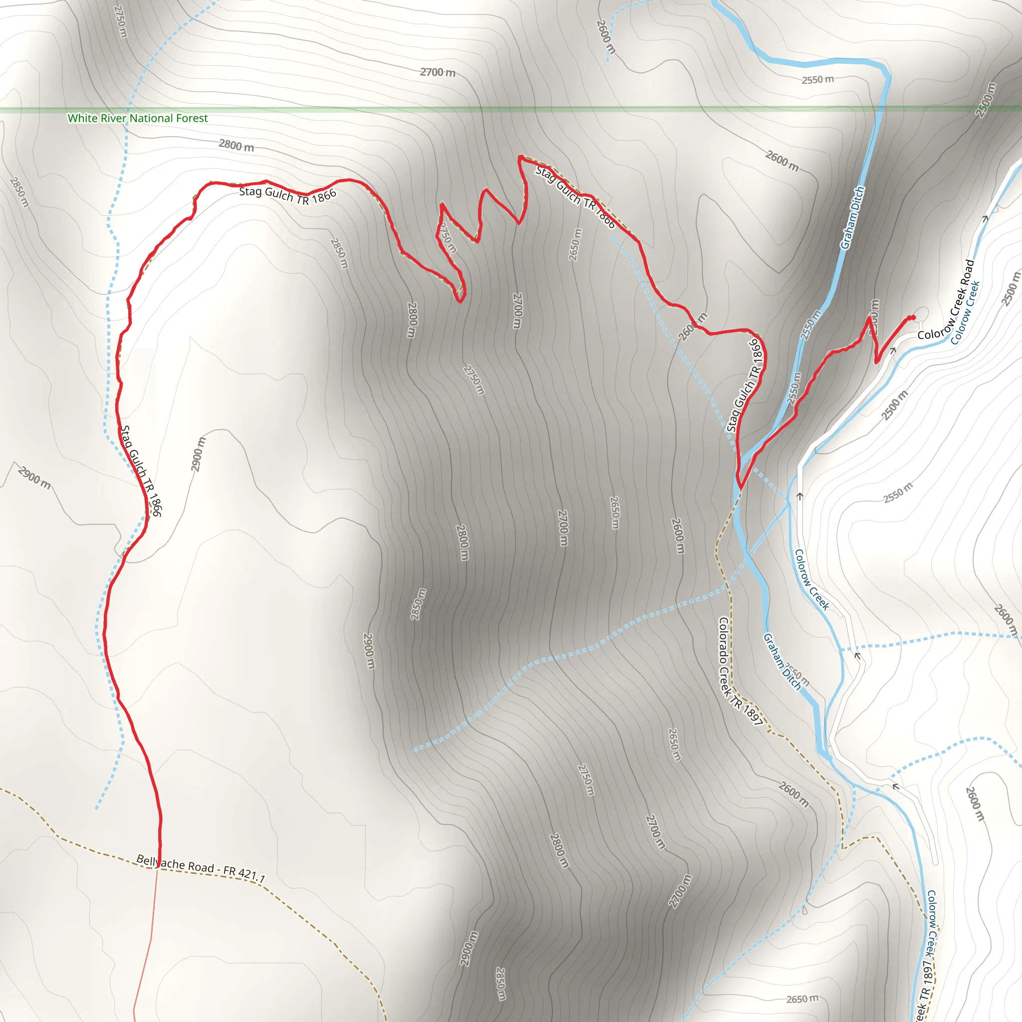 Stag Gulch Trail mobile static map
