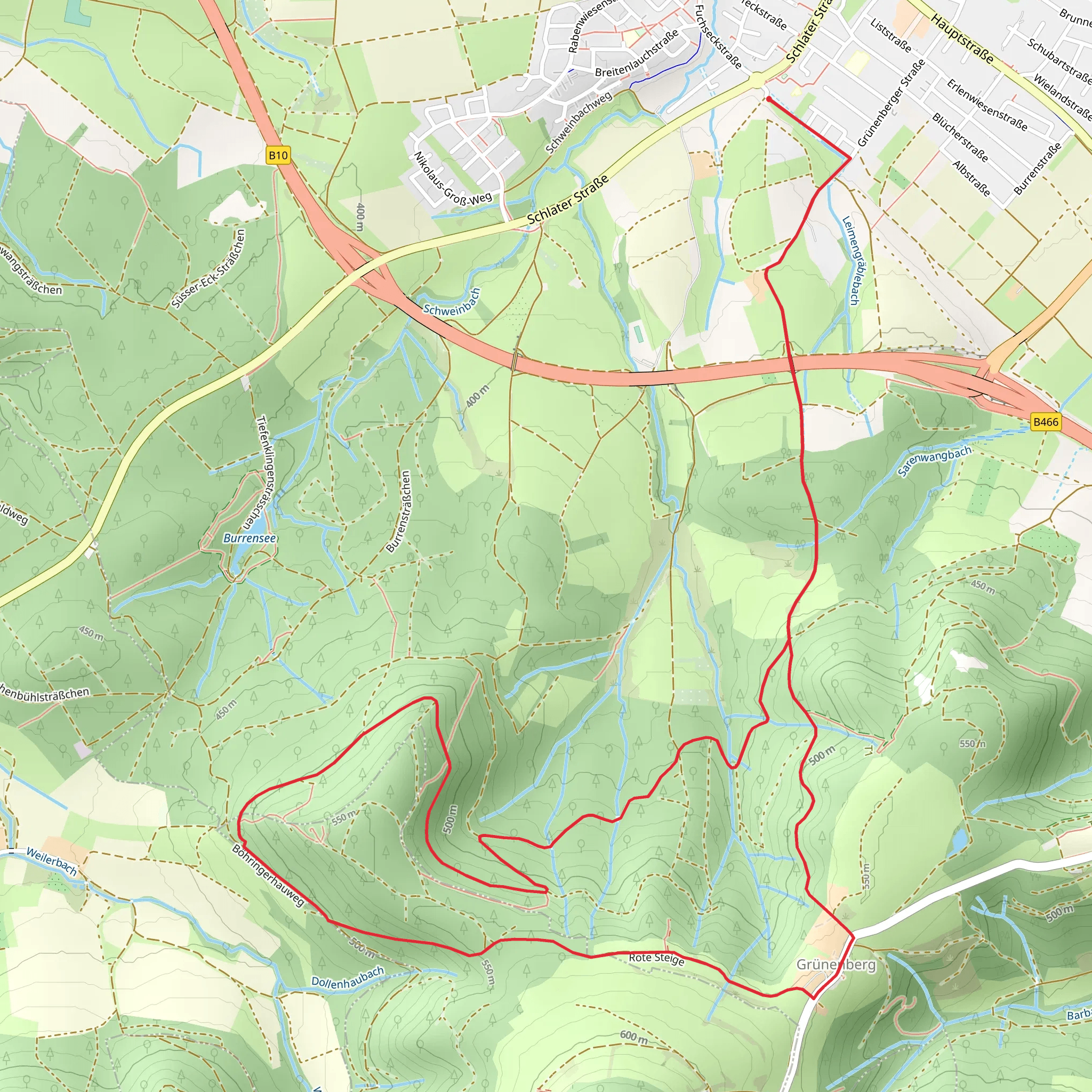 Böhringerhauweg and Rote Steige Loop mobile static map