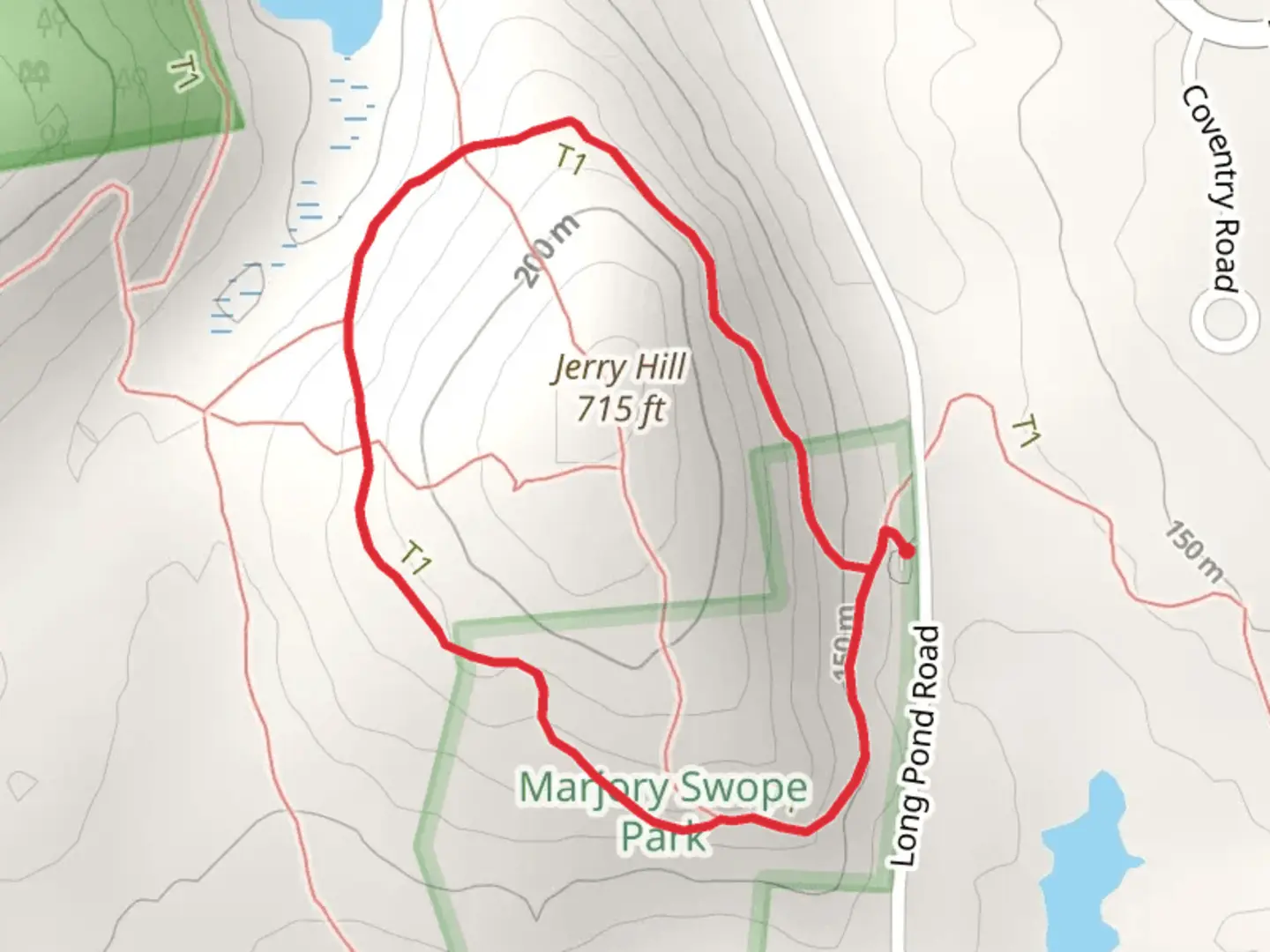 An image depicting the trail Jerry Hill Loop - Blue Trail and its surrounding area.