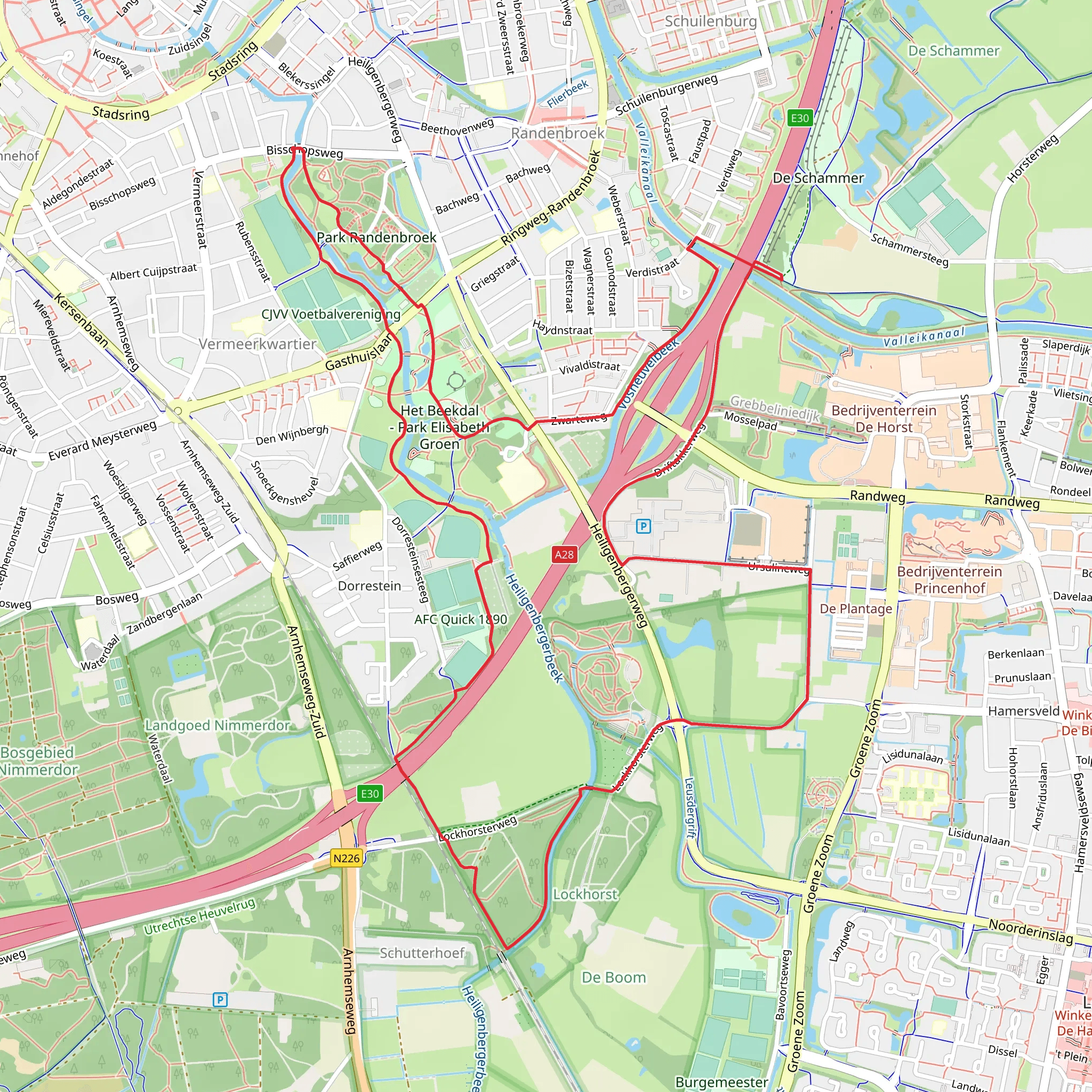 Lockhorsterbos andHet Beekdal Park Elisabeth Groen via Heitigenbergerbeekpad mobile static map
