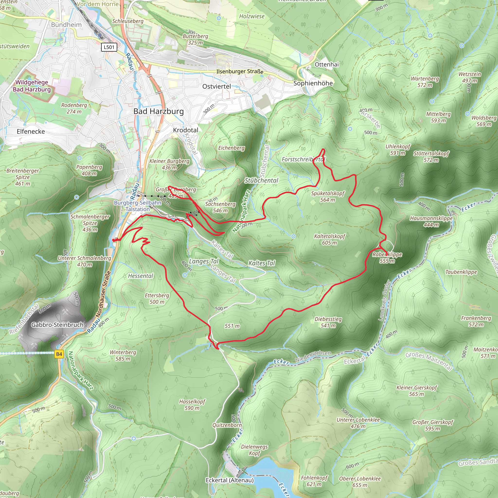 Hasselteich, Tiefe Kohlstelle and Burgberg Loop mobile static map