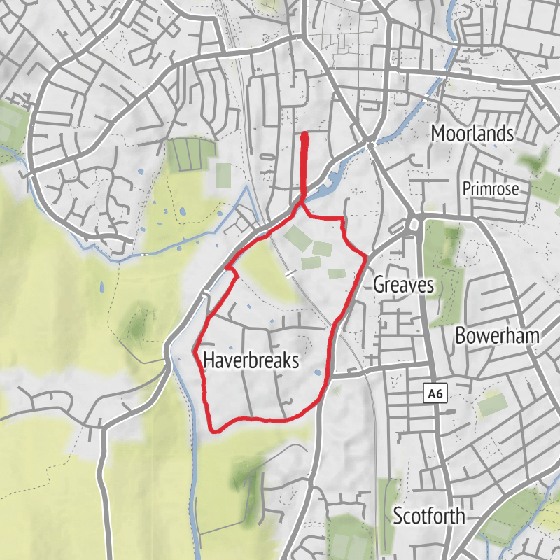 A map preview of the recording Lancaster Running.