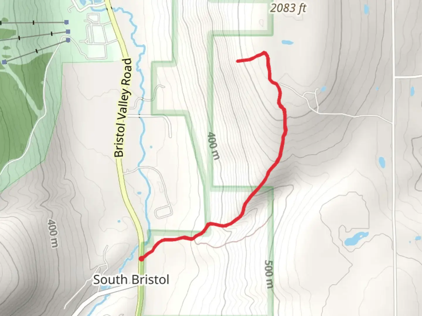 An image depicting the trail Stid Hill Trail from South Bristol and its surrounding area.