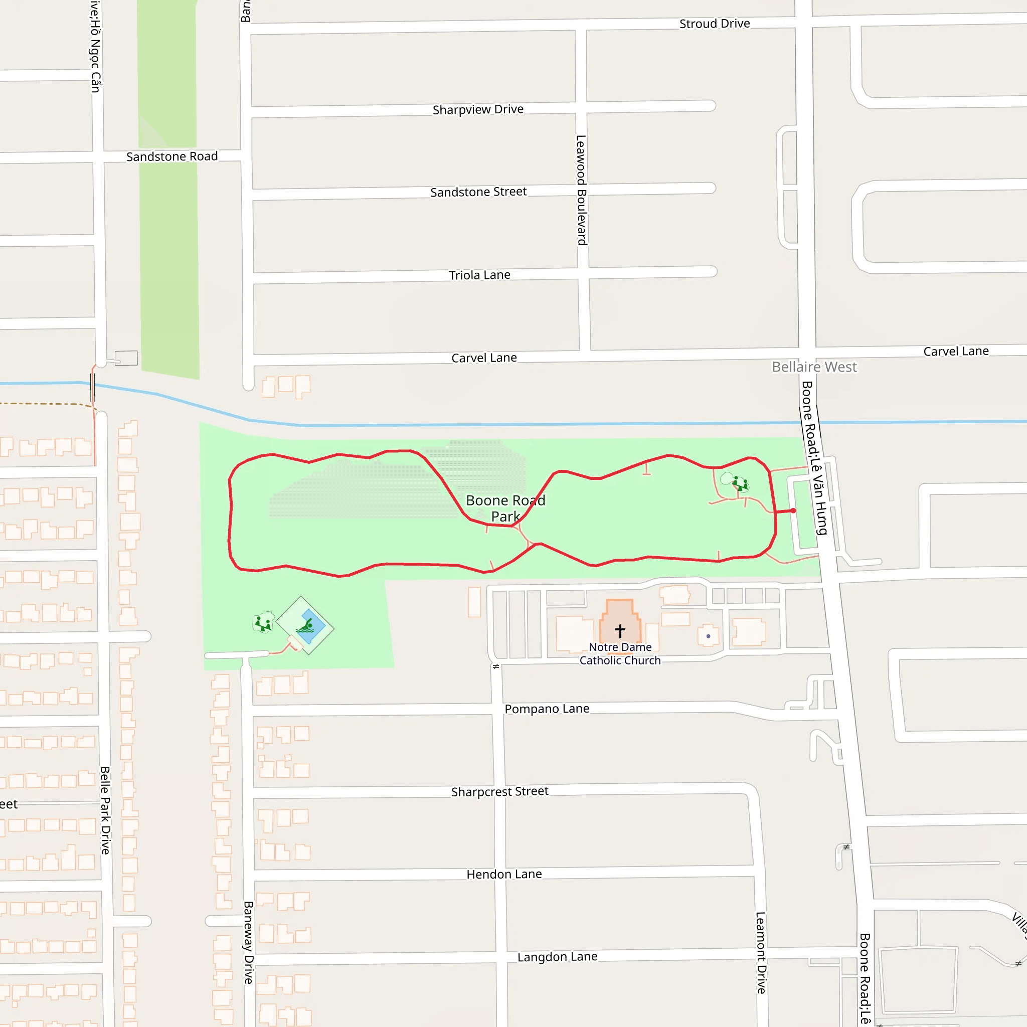 Boone Road Park Loop mobile static map