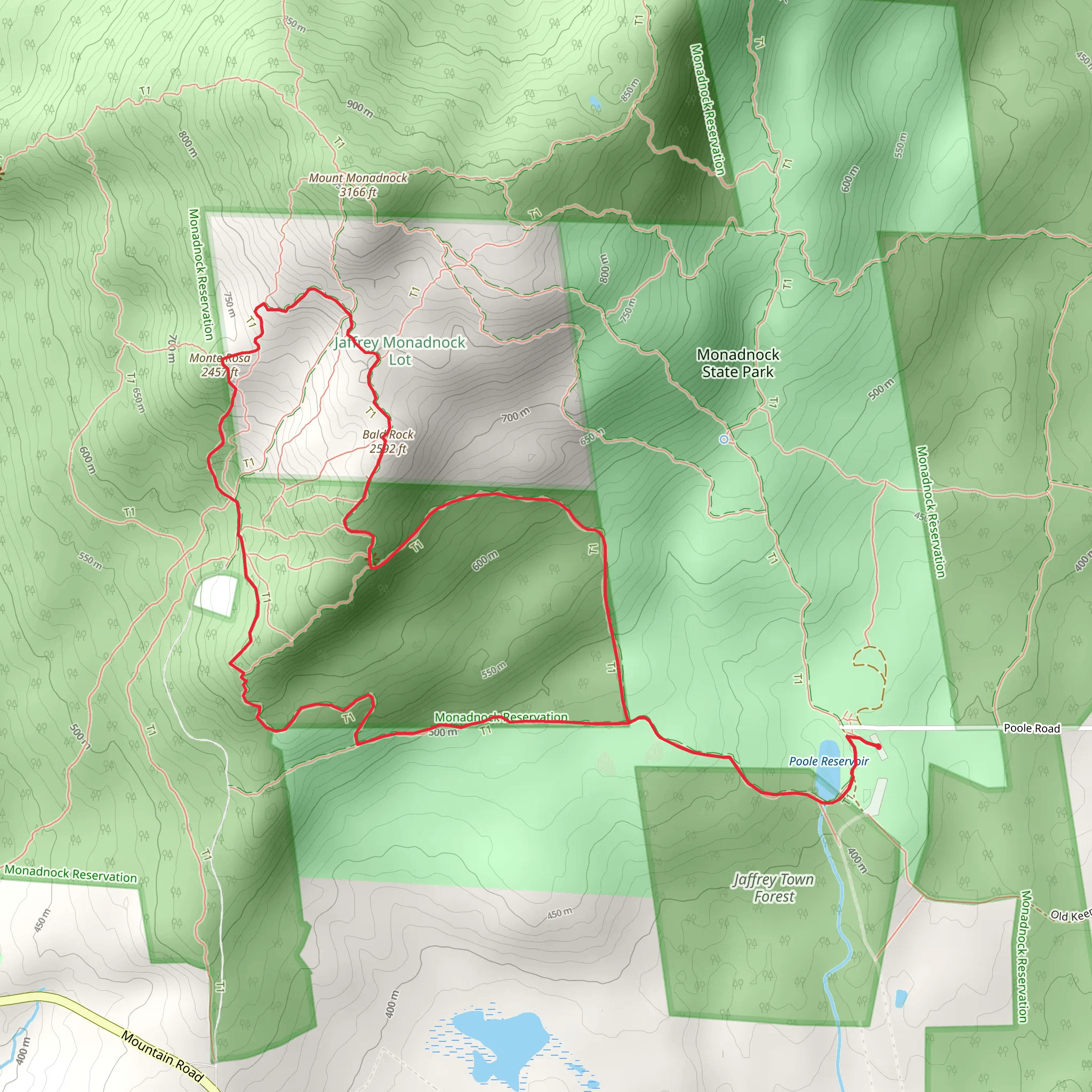 Monte Rosa Loop via Parker Trail and Lost Farm Trail mobile static map