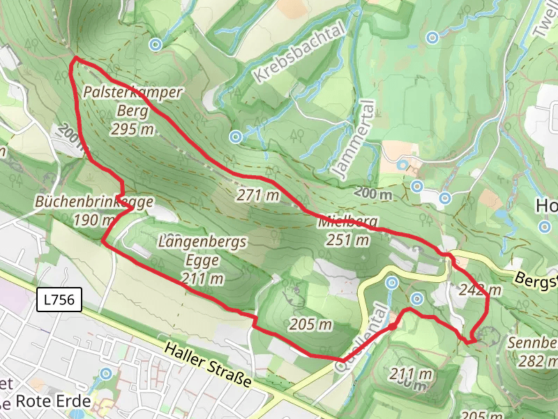Egge, Palsterkamper Berg and Mielberg Loop via Quellweg