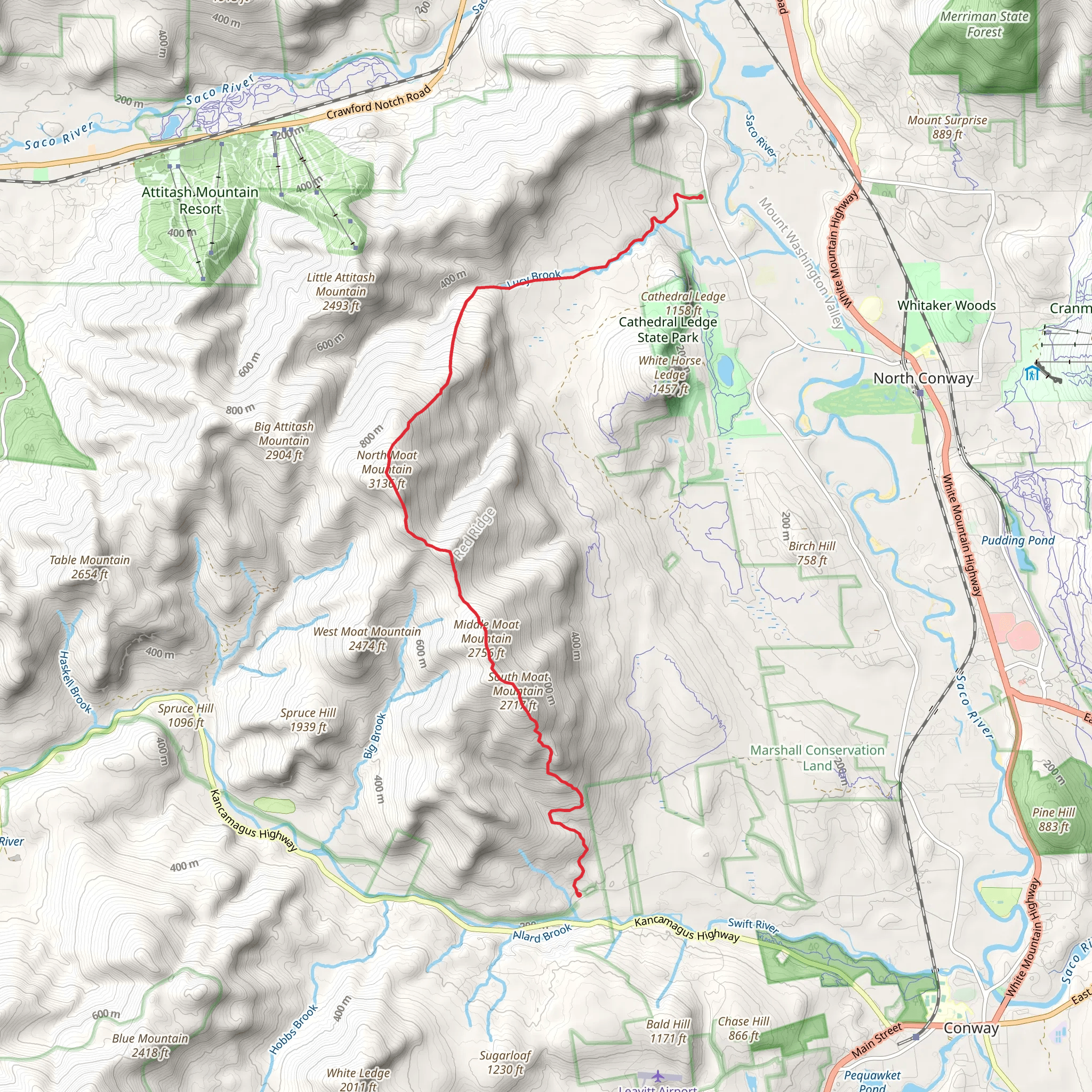 North Moat Mountain and Little Moat Mountain mobile static map