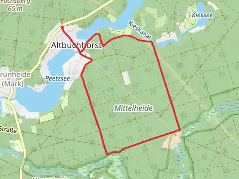 Löcknitz and Mittelheide via 66 Seen Wanderweg
