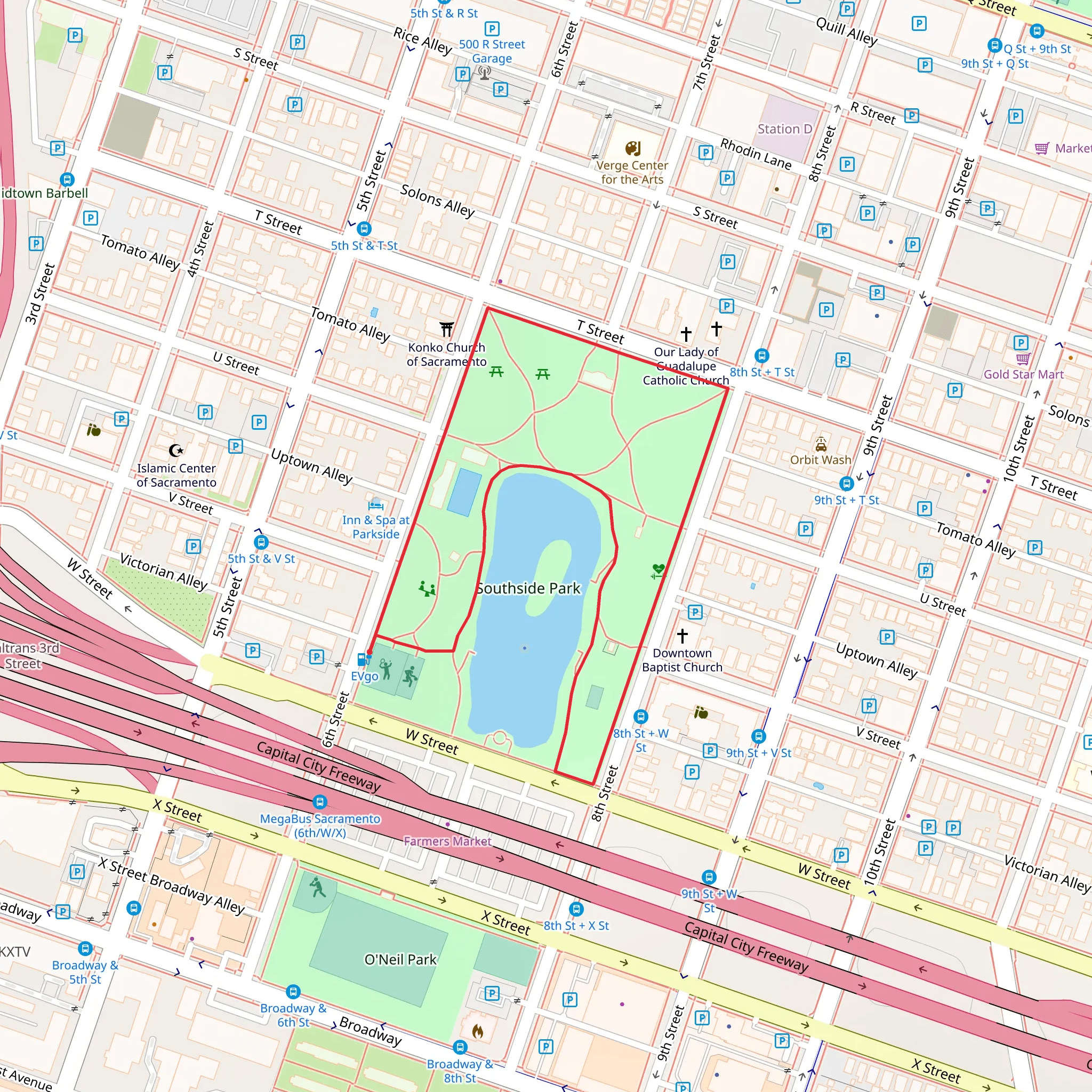 Southside Park Horseshoe Pits Loop mobile static map