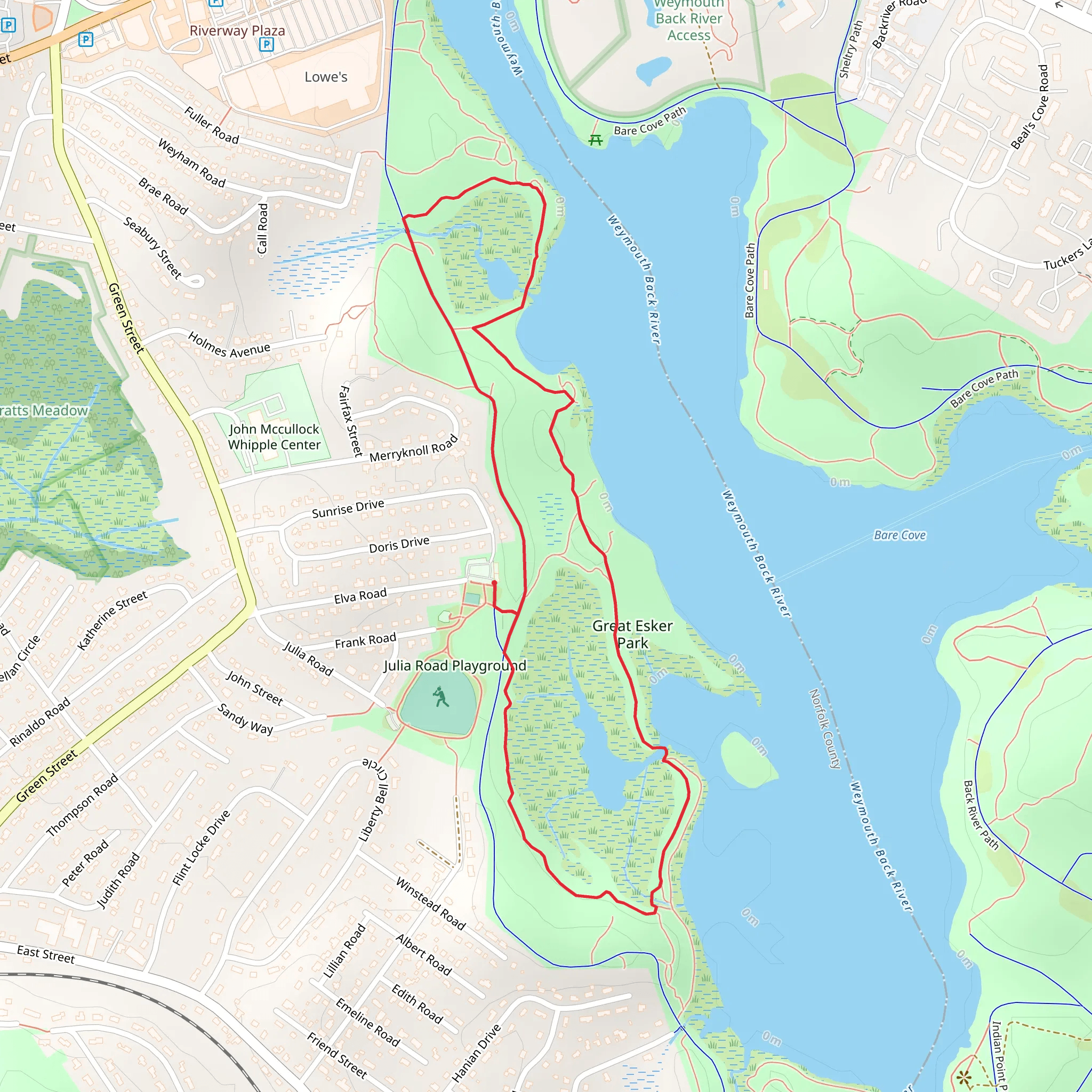 Great Esker Park Loop Trail mobile static map