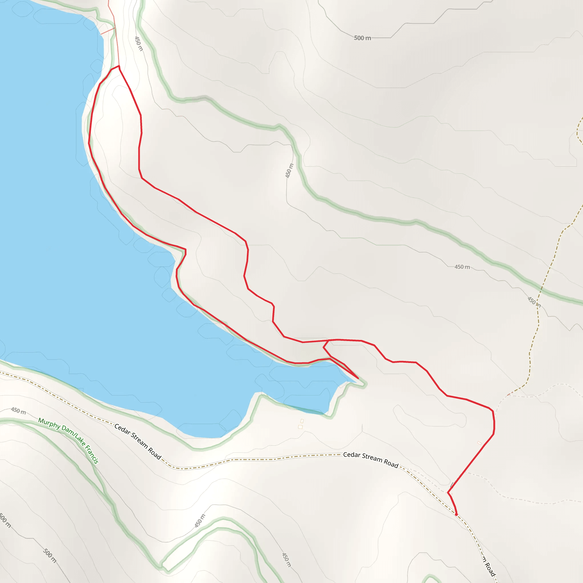 Lake Francis East Short Loop Trail mobile static map