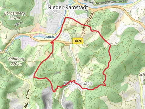 Orts Rundwanderweg Muehltal and Rhein Main Weg
