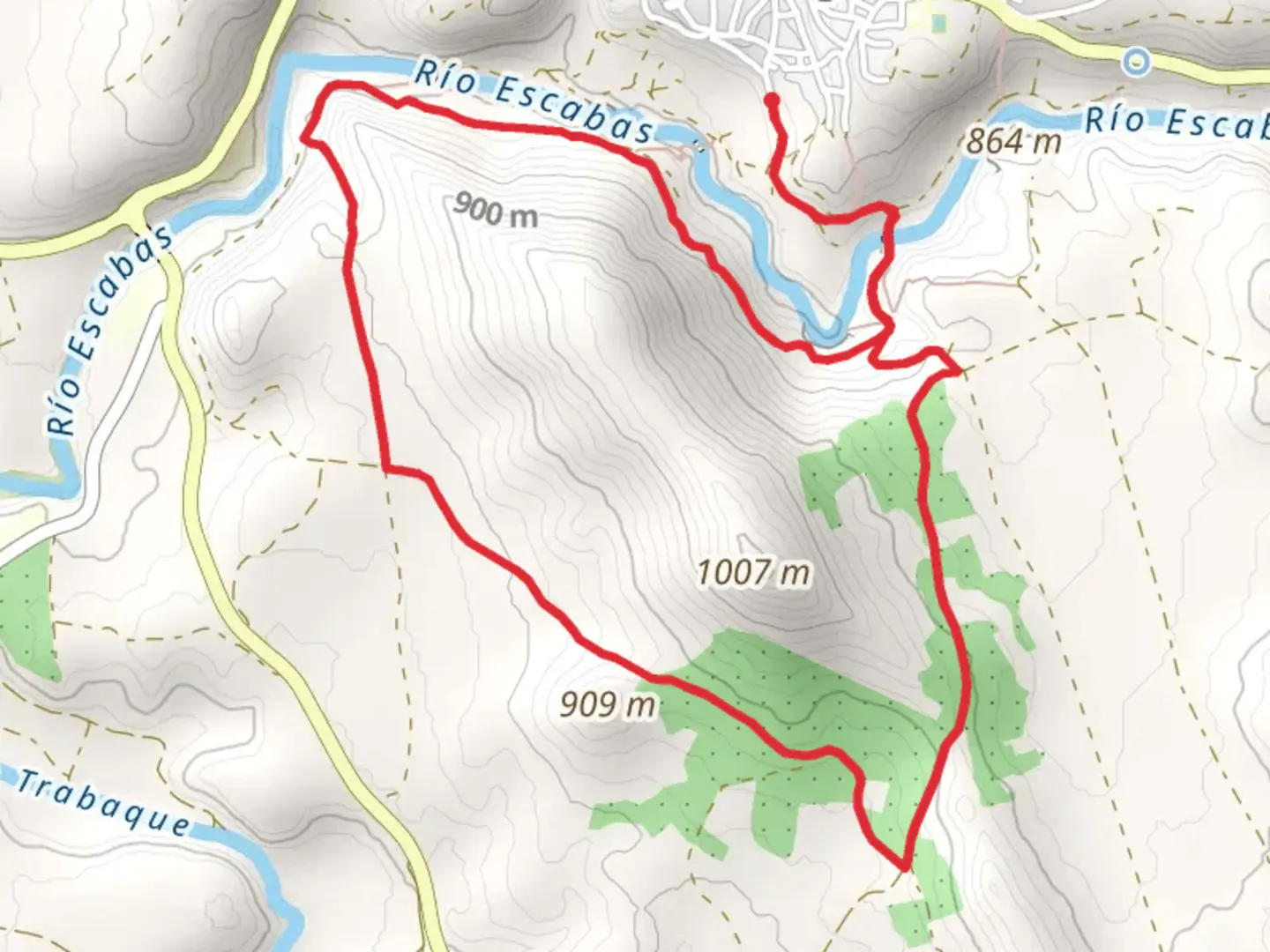 An image depicting the trail Ribera de Escas and Cerroya PR CU 43 and its surrounding area.