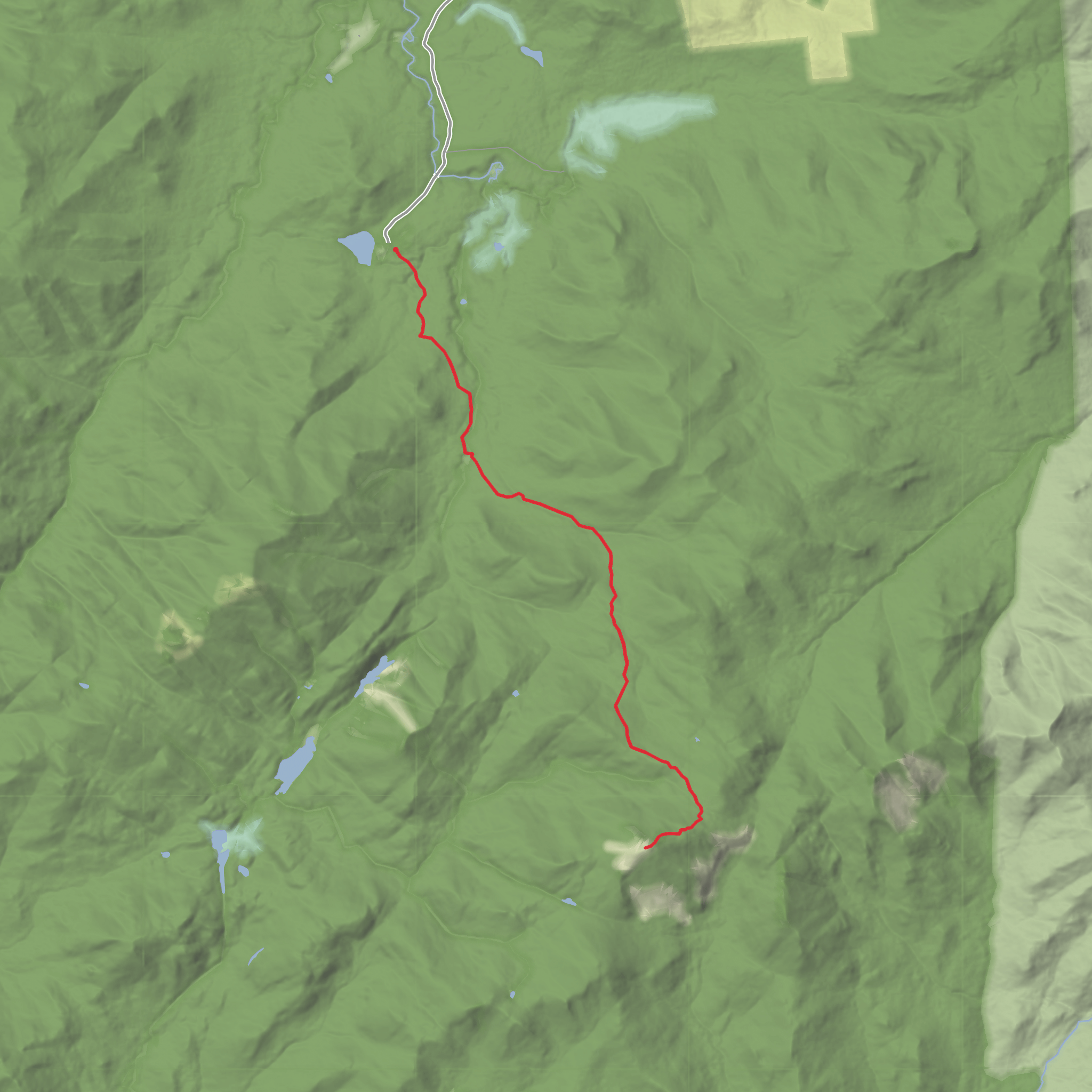 Indian Falls and Mount Marcy via Van Hoevenberg Trail to Marcy Trail mobile static map