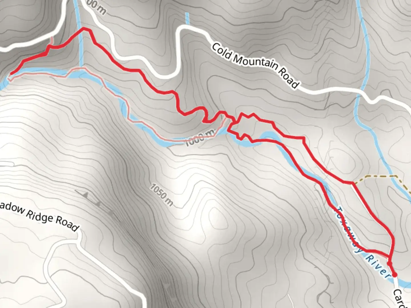 An image depicting the trail Toxaway River Trail and Return Trail Walk and its surrounding area.