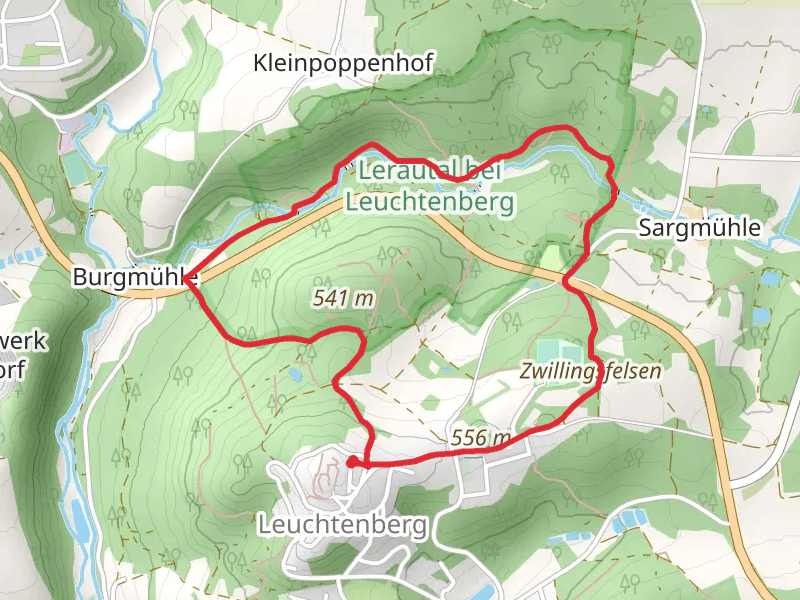 Hoher Stein, Zwillingsfelsen and Wolfslohklamm Loop via 1 Lerautal