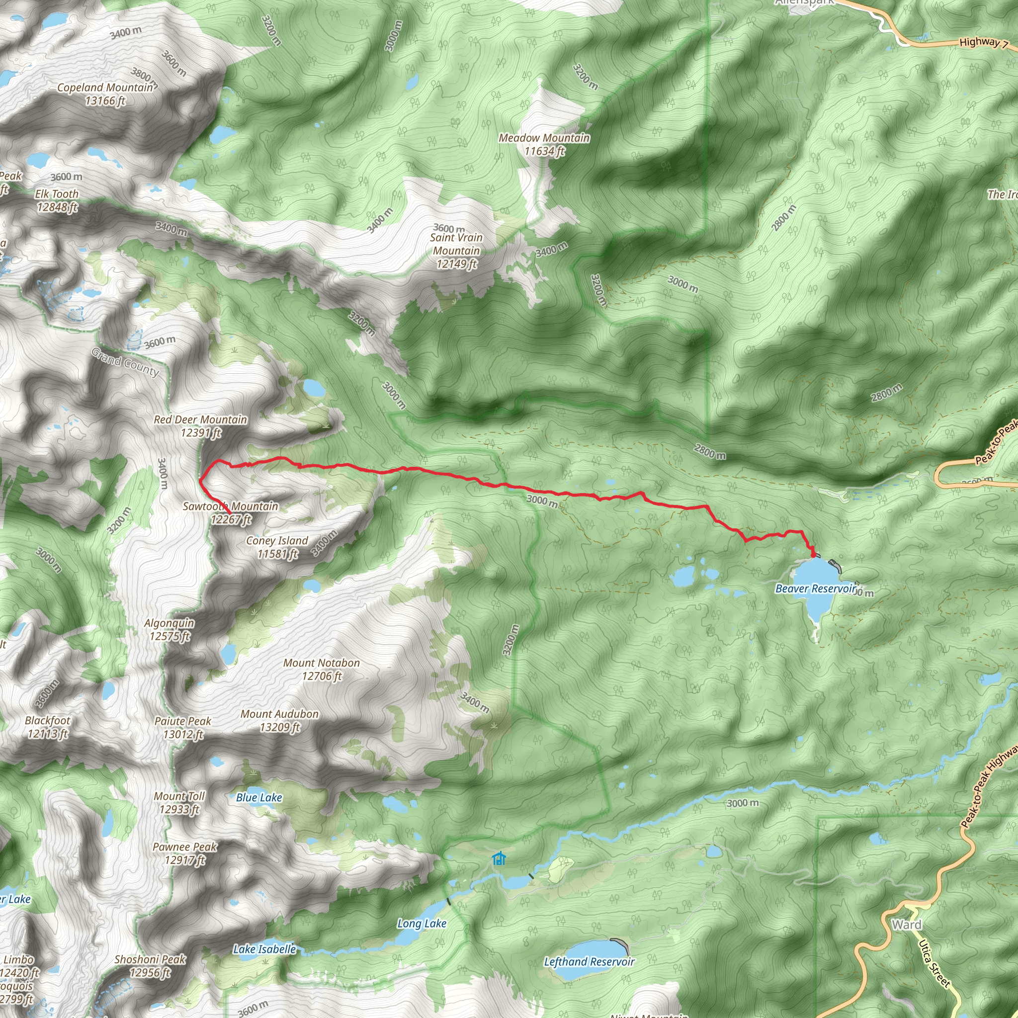 Red Deer Mountain mobile static map