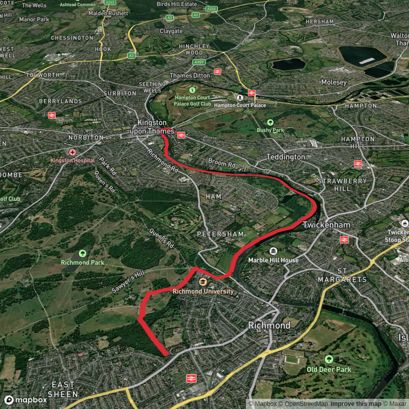 Richmond to Hampton Wick BR- riverside run