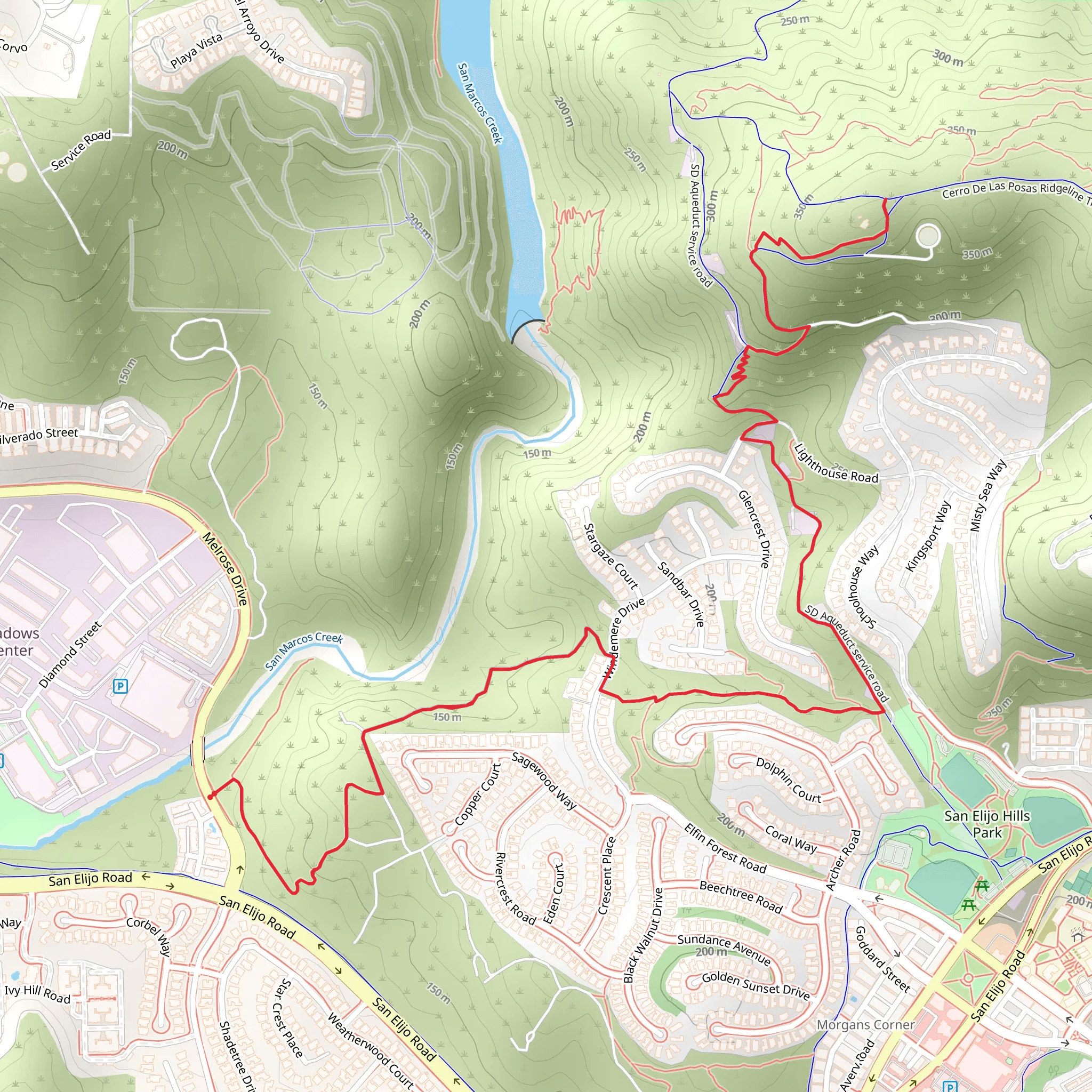 Cerro de las Posas from Melrose Drive mobile static map