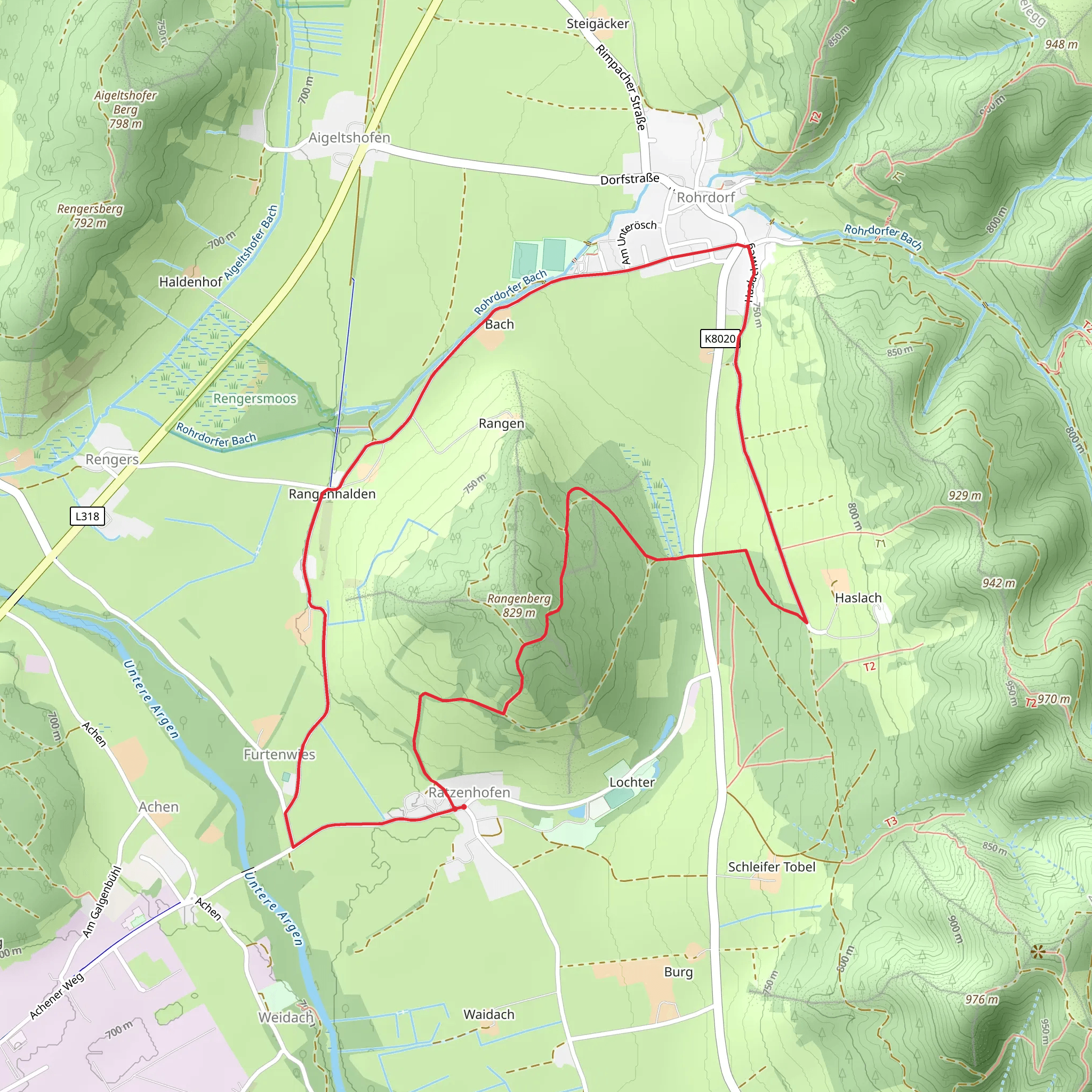 Adelegg Wandergebiet Loop mobile static map