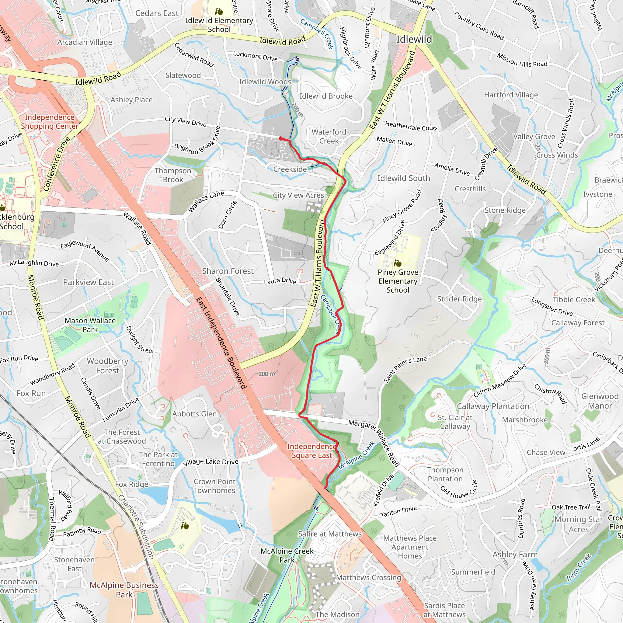 Campbell Creek Greenway from City View Drive mobile static map