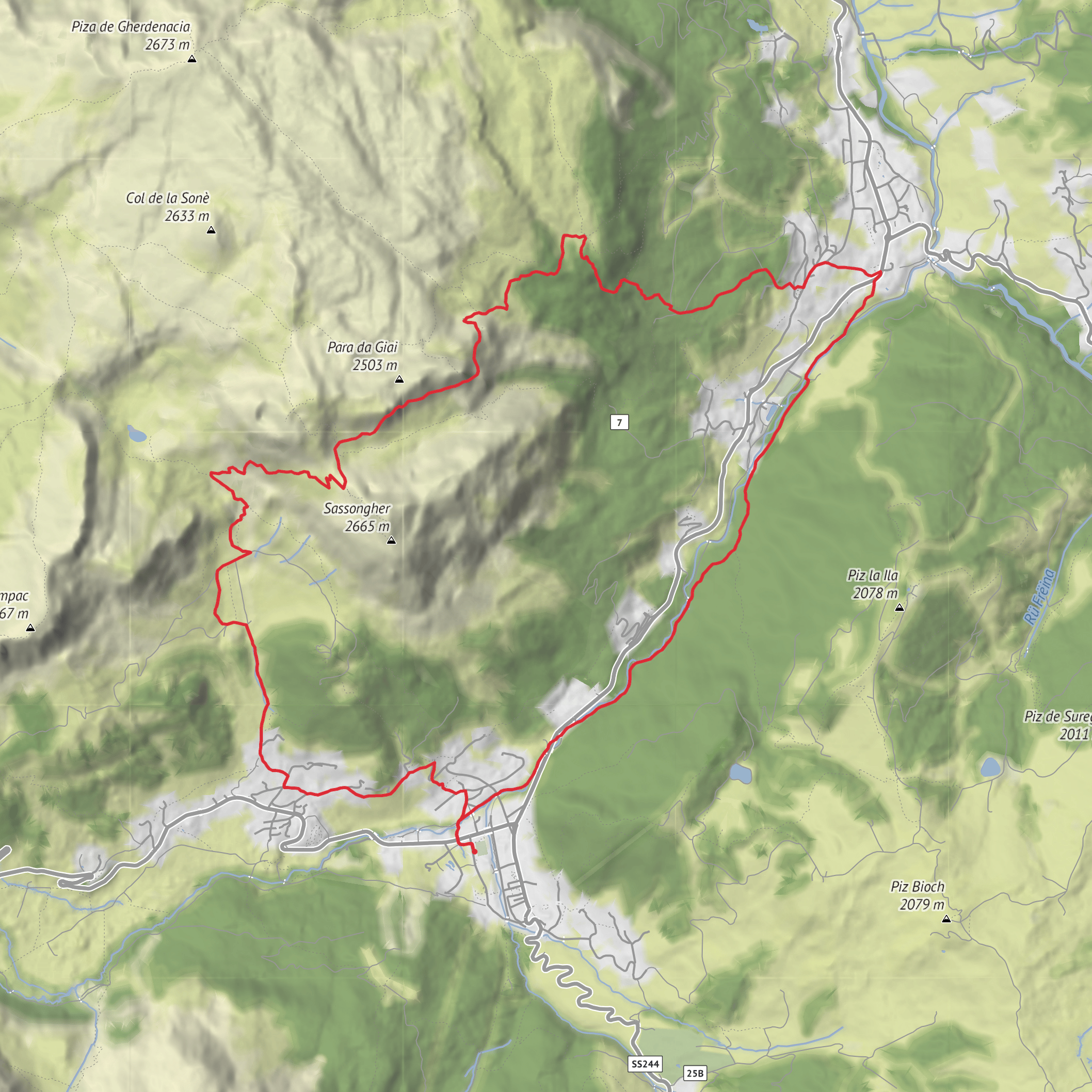 Hike 5 - Corvara__Sassongher__Rifugio_Gardenacia mobile static map