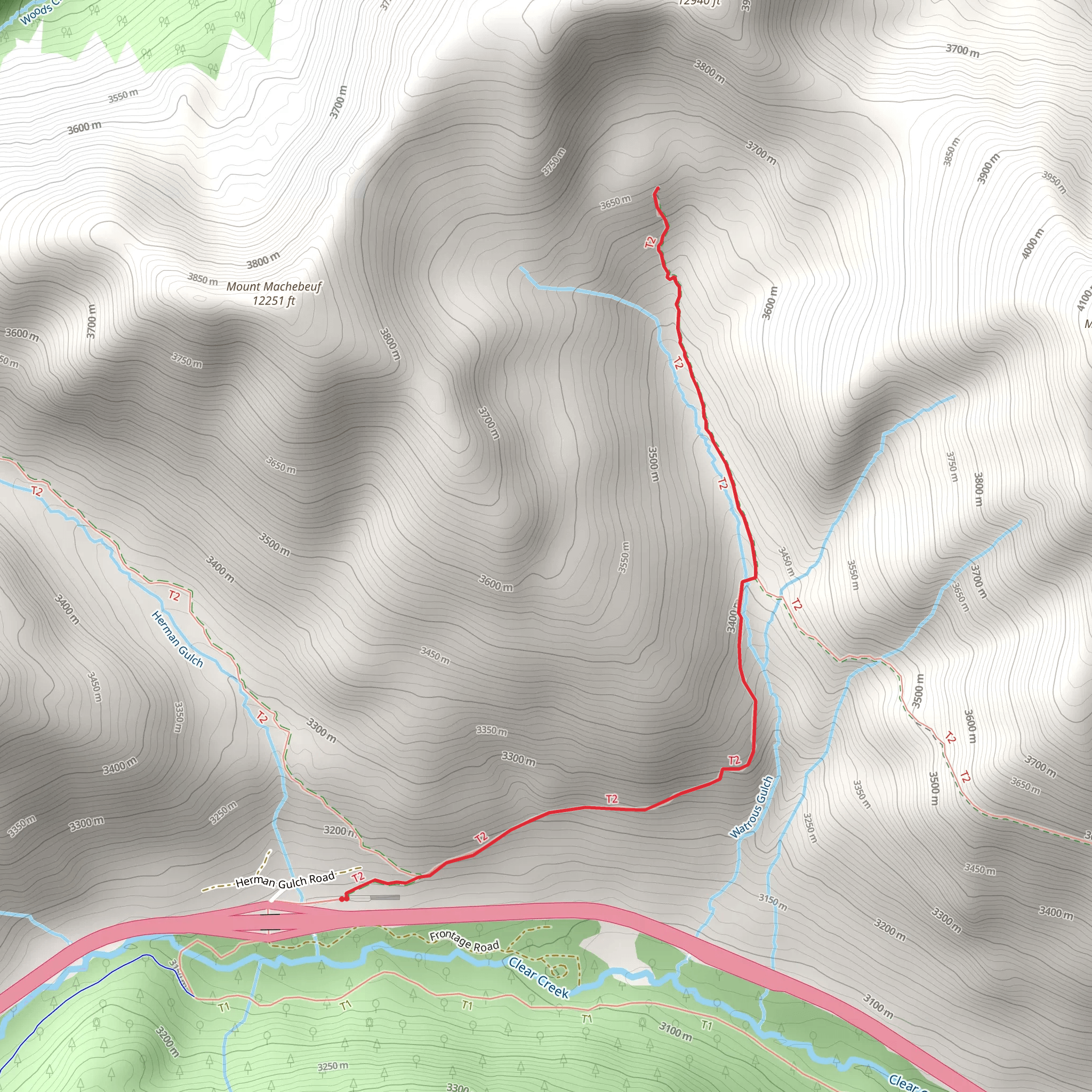 Watrous Gulch Trail mobile static map
