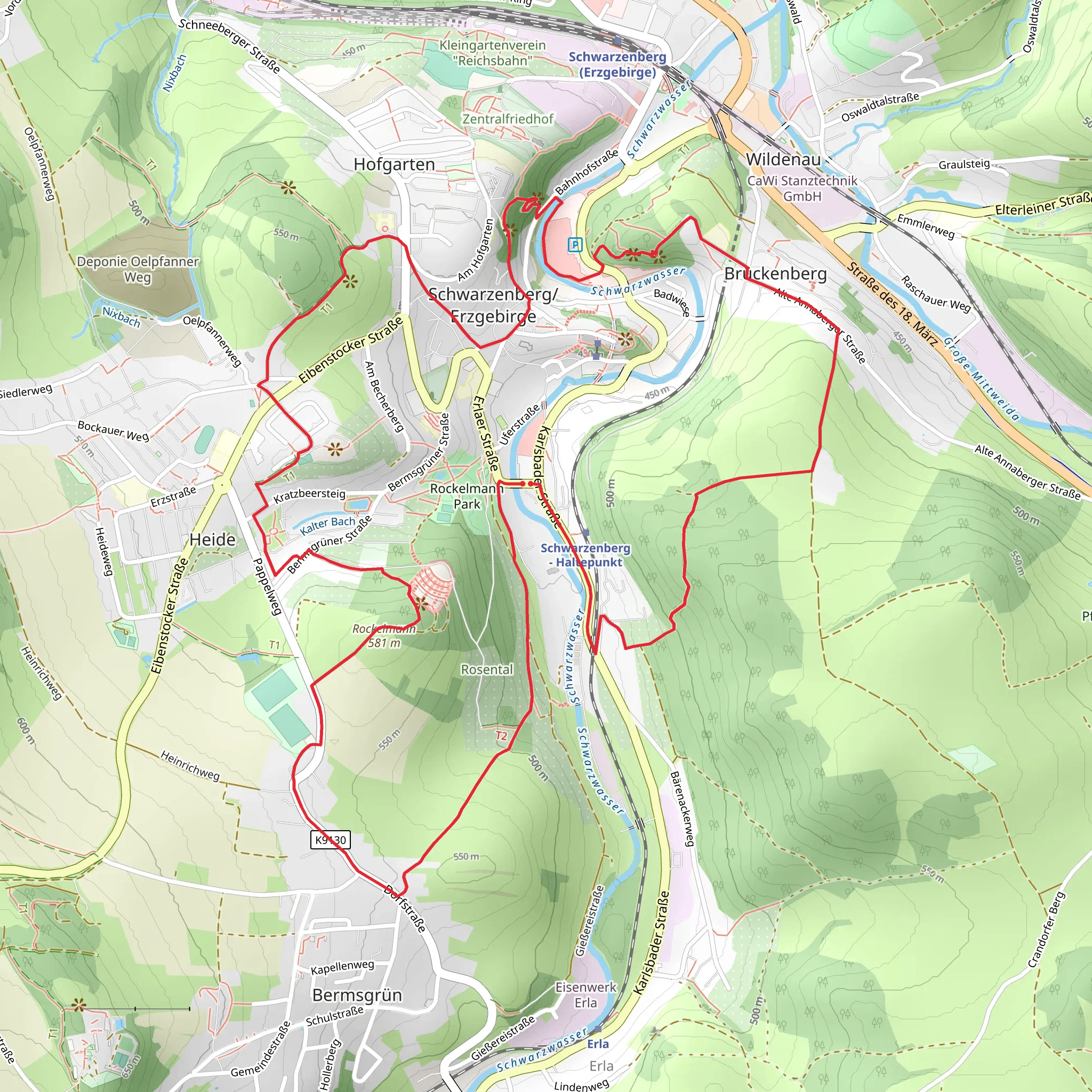 Rockeimann via Panoramaweg Schwarsenberg mobile static map