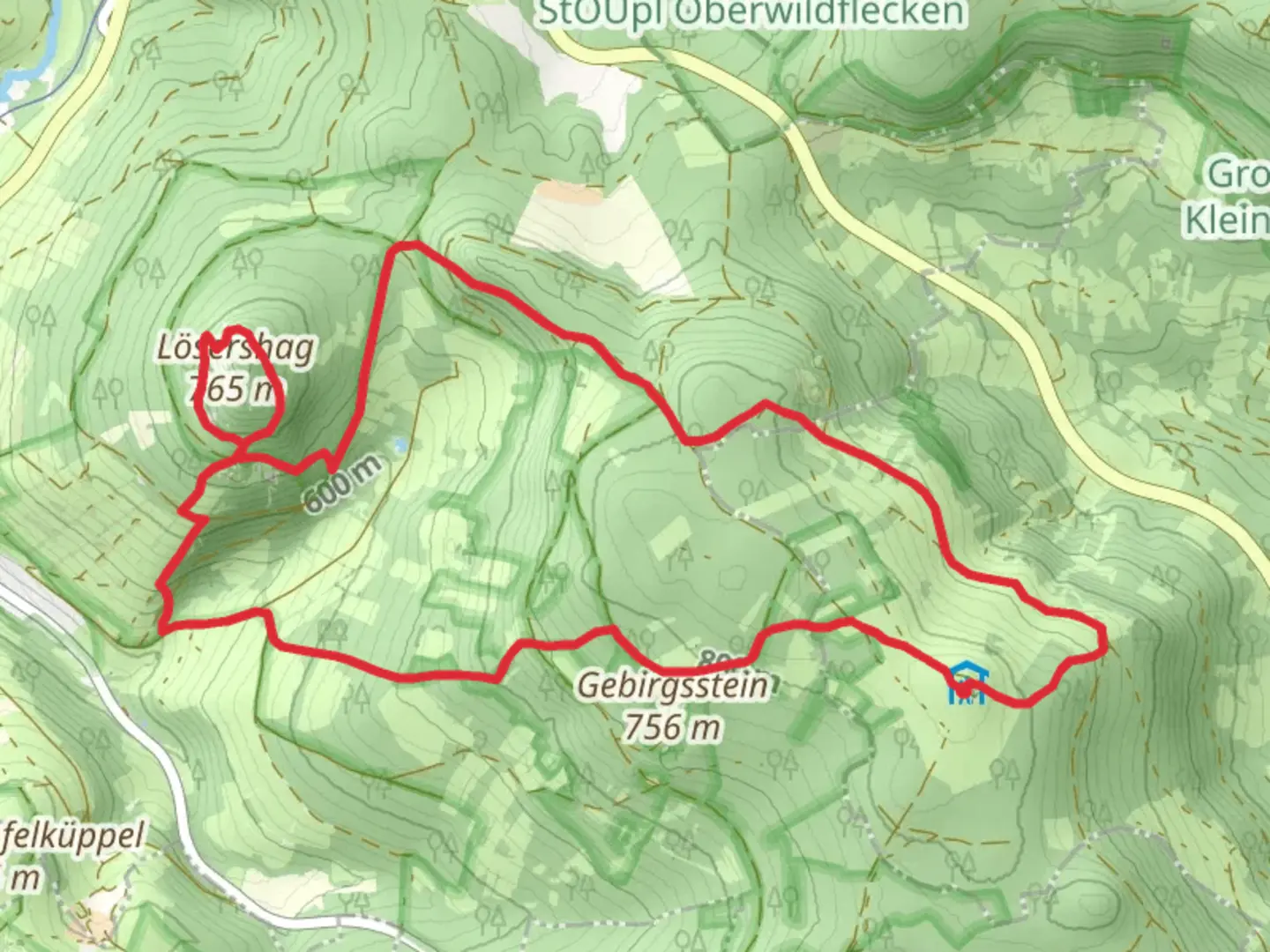 An image depicting the trail Lösershag Loop via Extratour Basaltweg and its surrounding area.