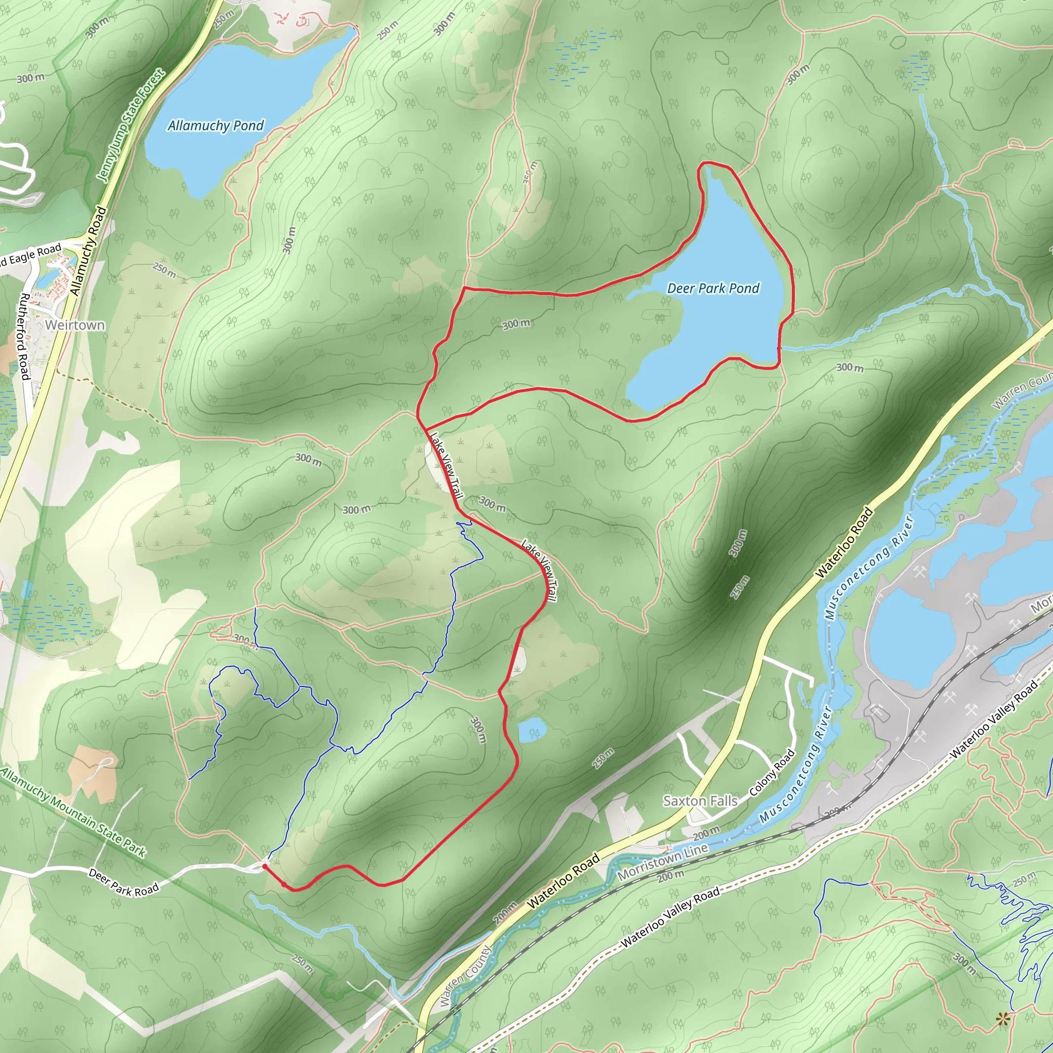 Deer Park Pond via White Trail - Deer Path and Lake View Loop Trail mobile static map