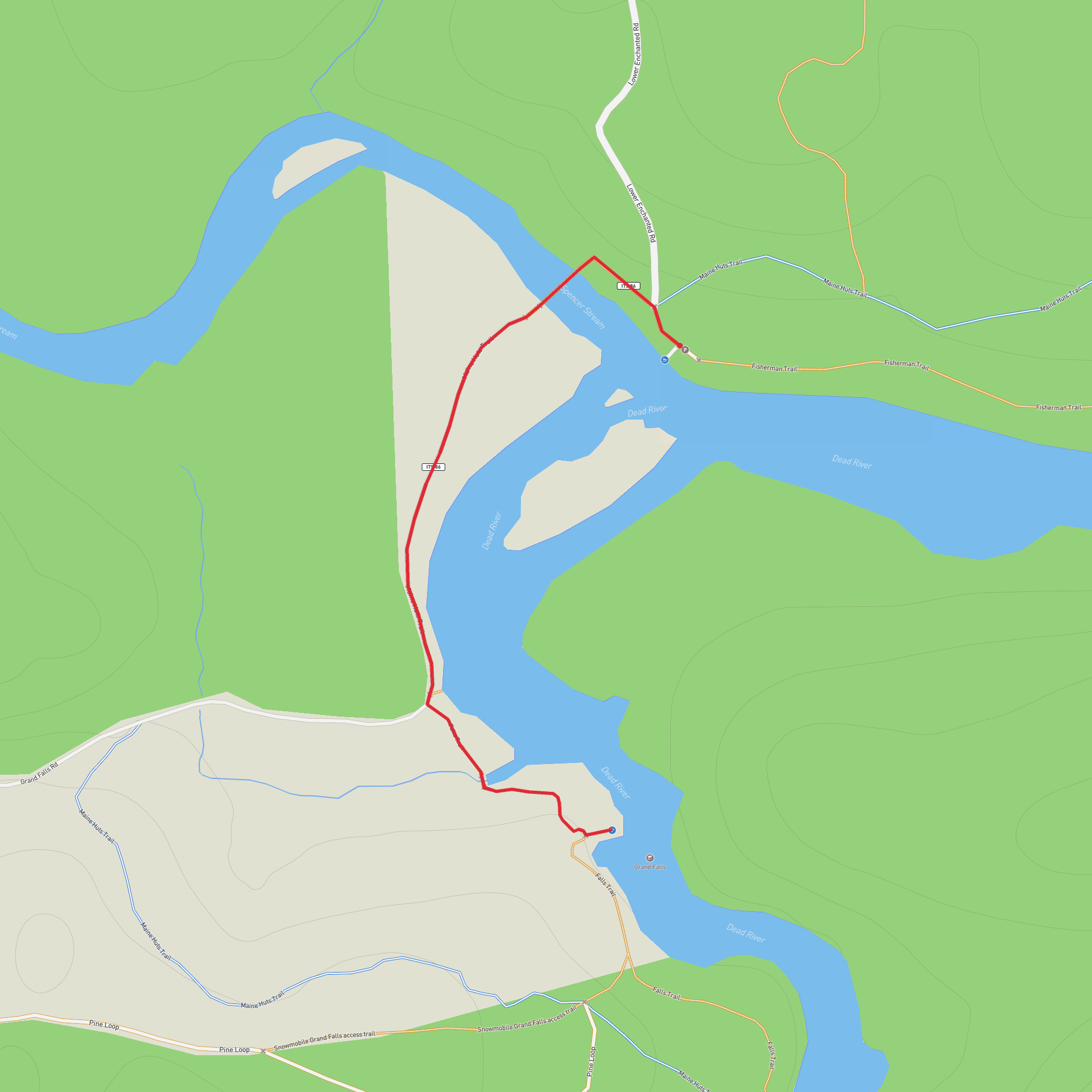 Grand Falls via Falls Trail mobile static map