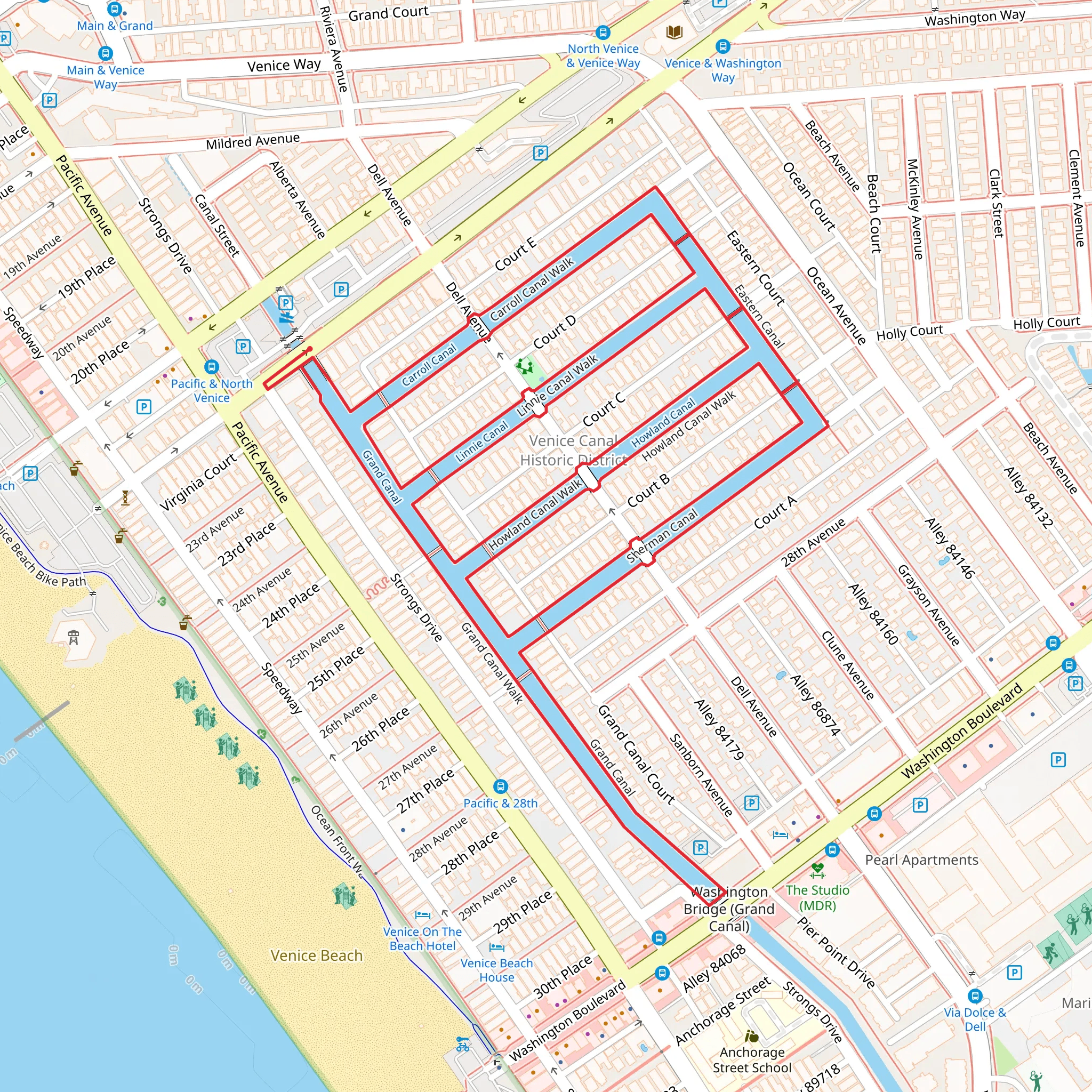Grand Canal Walk mobile static map