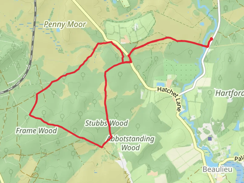 Stubbs Wood, Honey Hill and Frame Wood Loop mobile static map