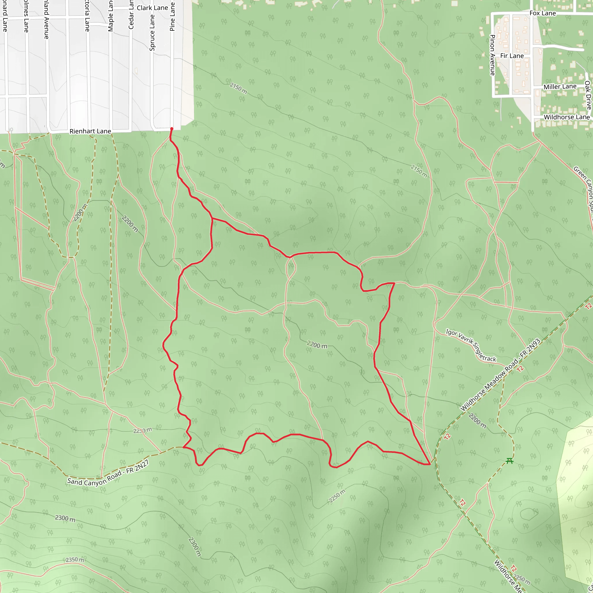 Rinehart Lane Loop - Suuth mobile static map