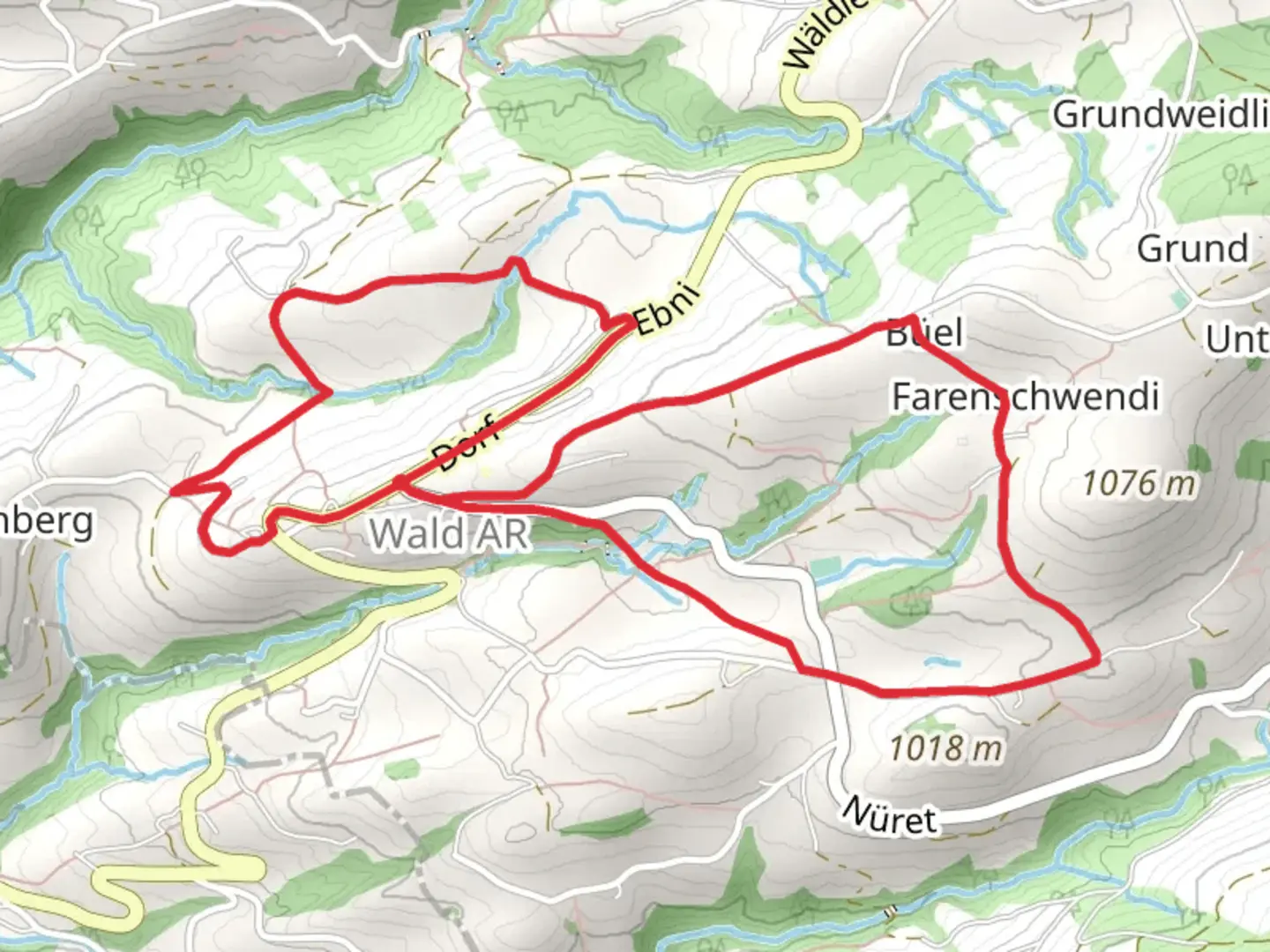 An image depicting the trail Wäldler Wonderweg and its surrounding area.