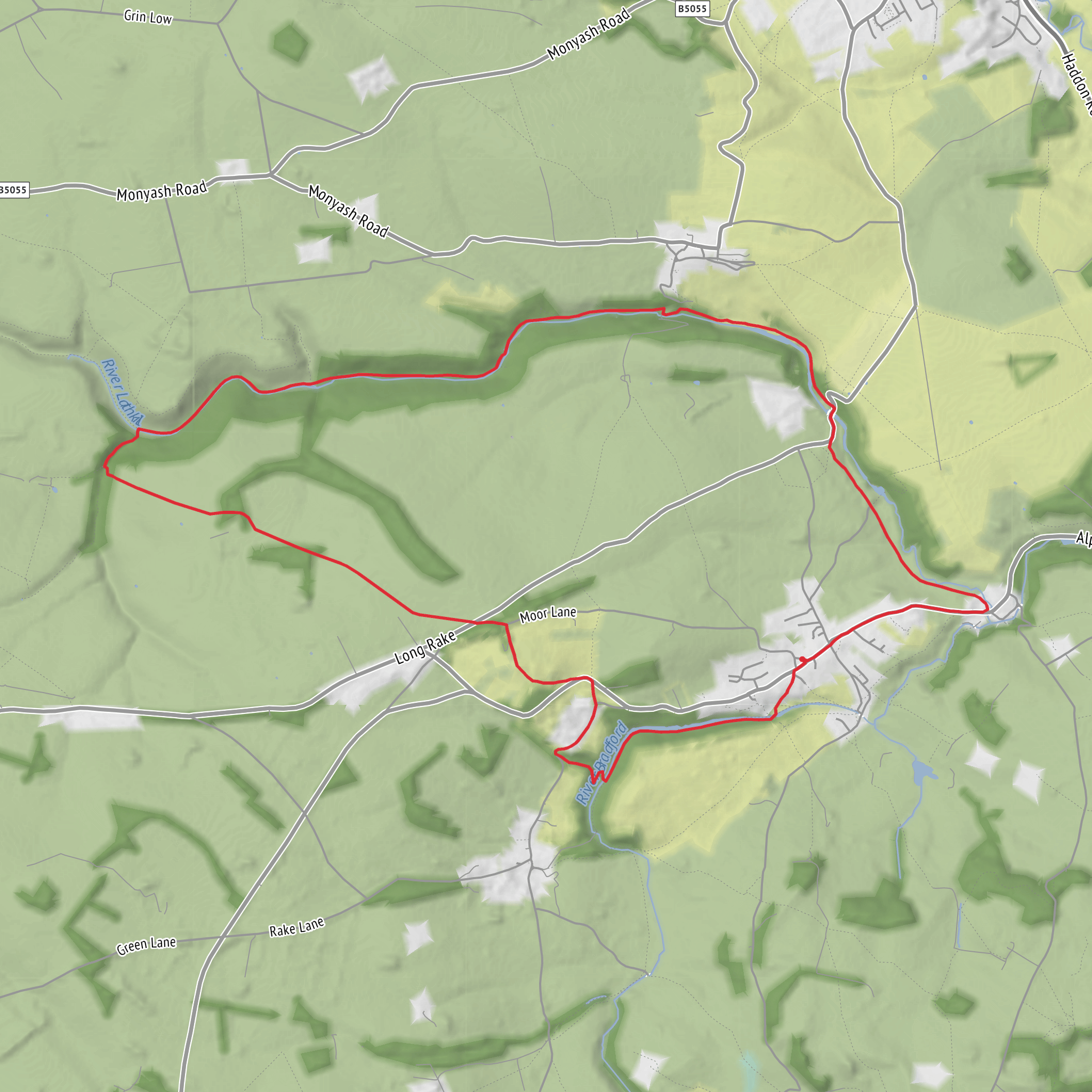 Lathkill Dale Loop from Youlgreave mobile static map