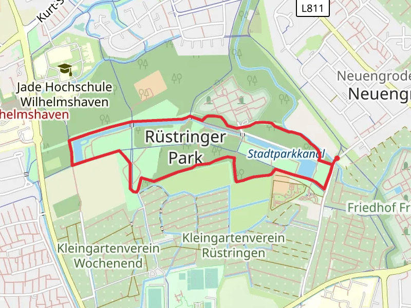 Stadtpark kanal and Rüstringer Park Loop