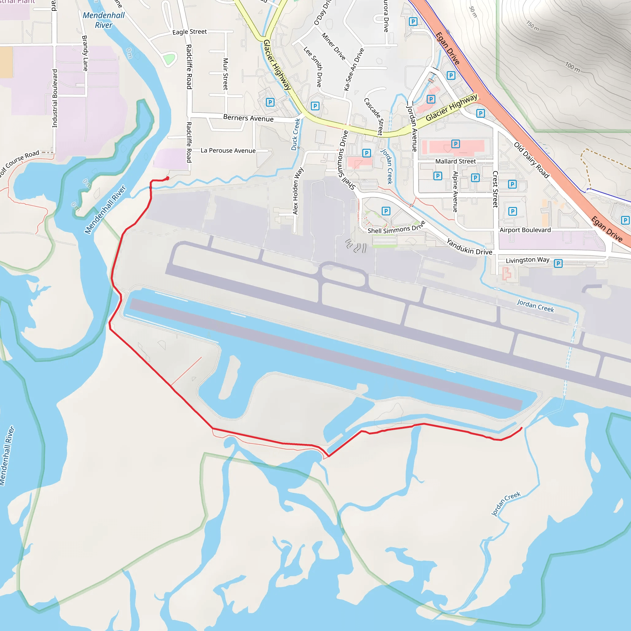 Mendenhall Refuge Trail mobile static map